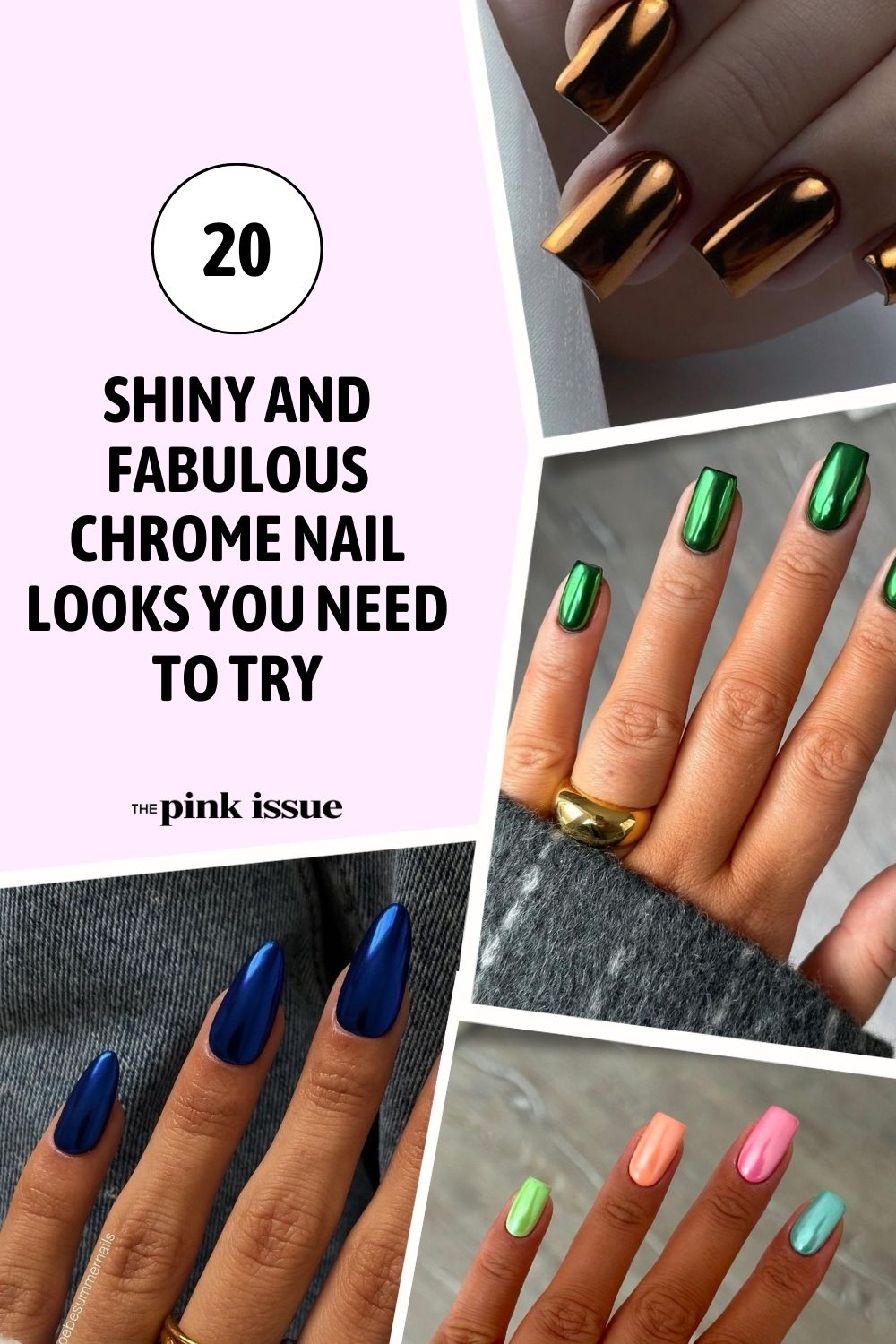 20 Shiny and Fabulous Chrome Nail Looks You Need to Try Pinterest!