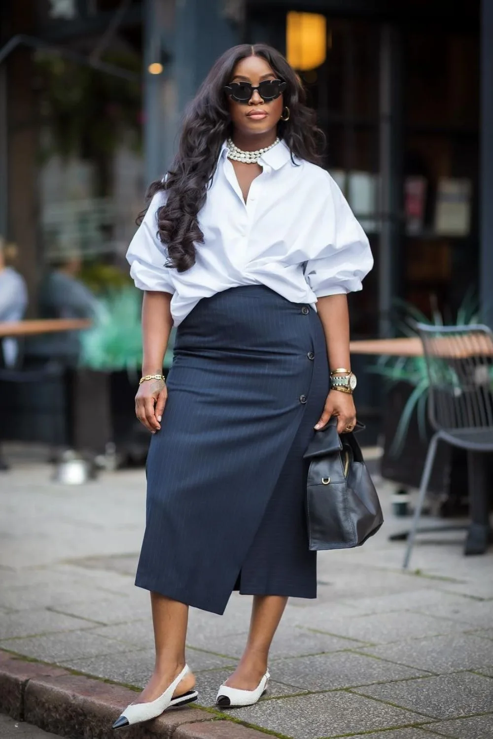 Blouse and pencil skirt combo