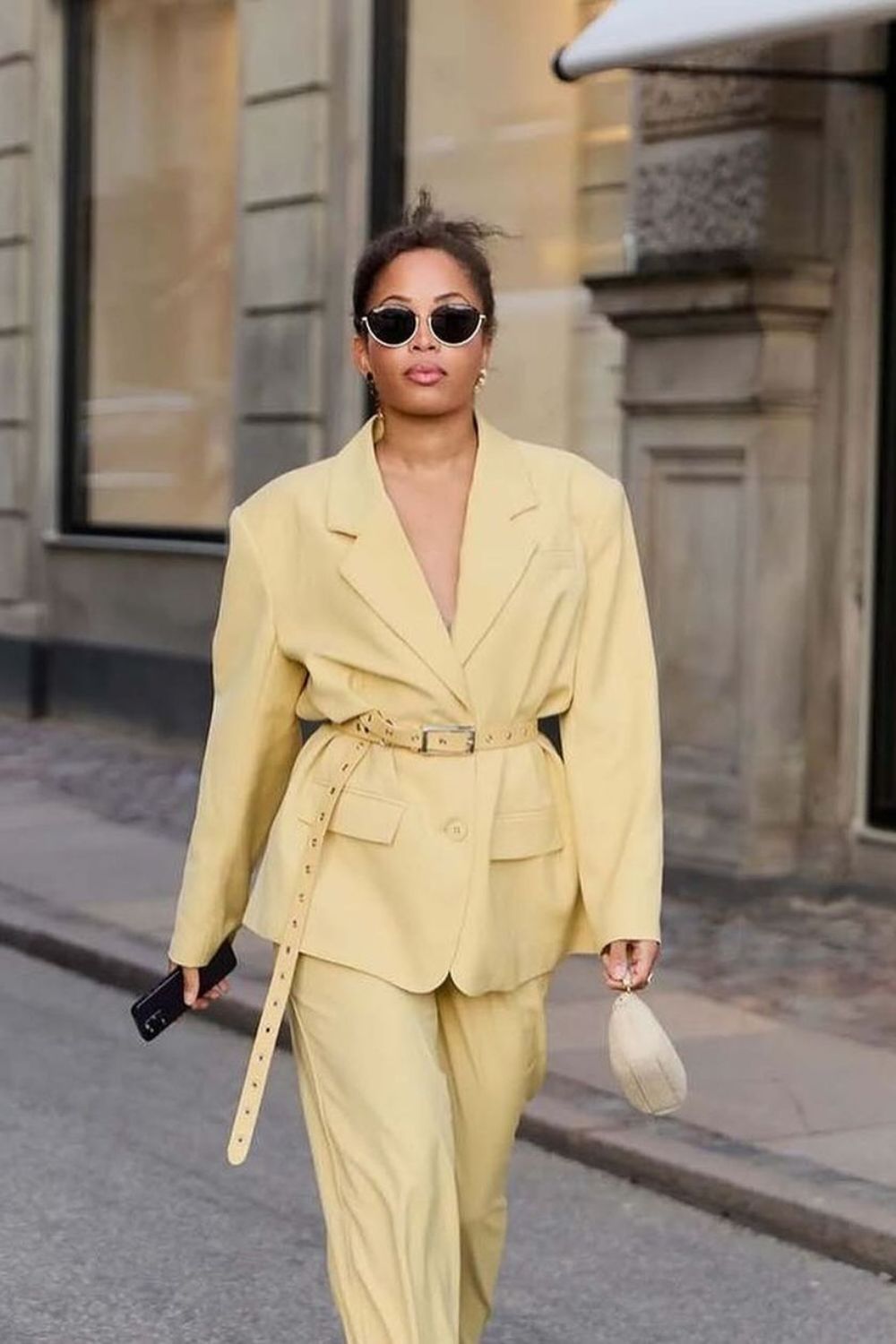 Butter yellow power suit