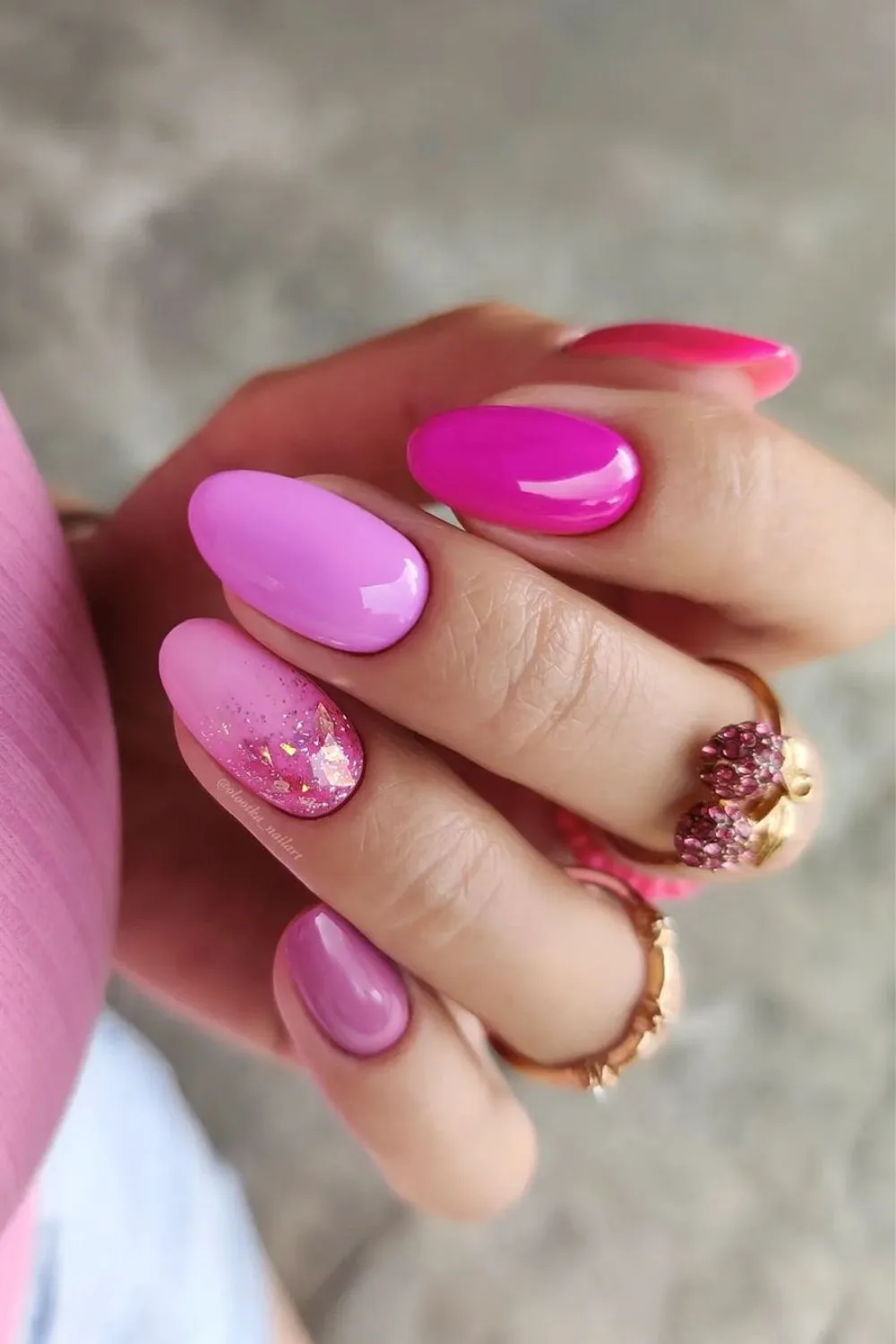 Cute nails with Barbie gradient