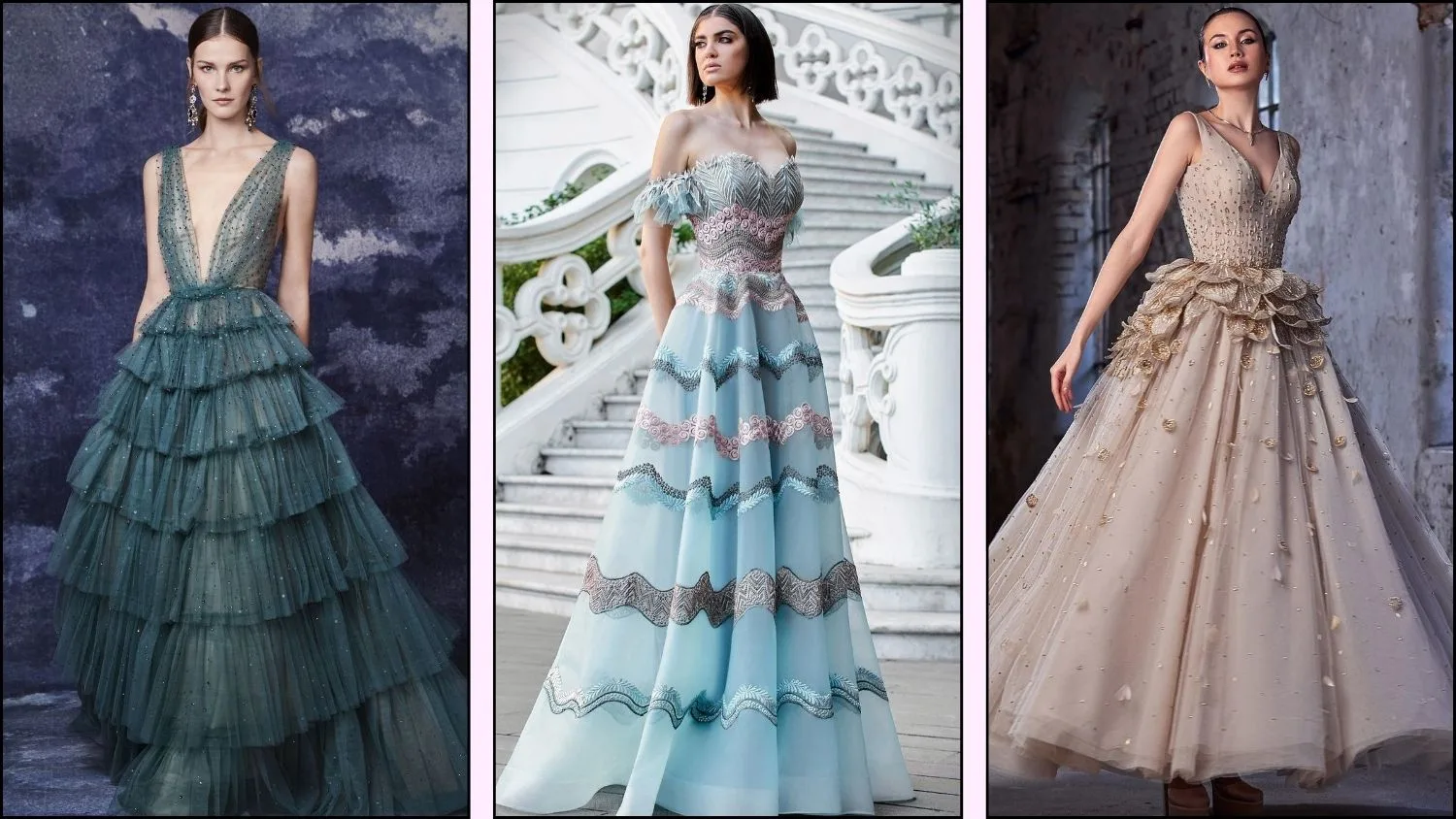 A collage of dreamy dresses