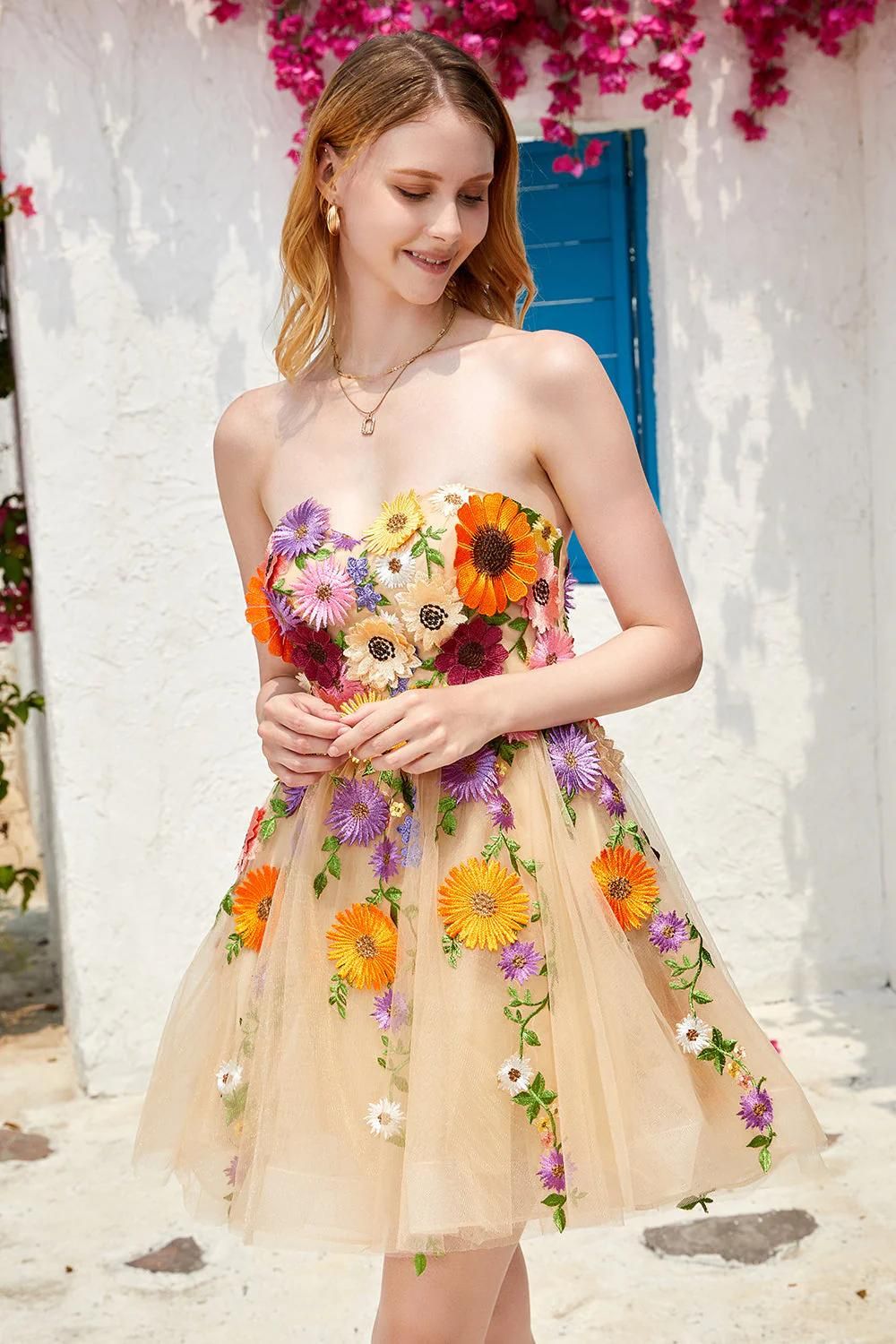 Floral homecoming dress