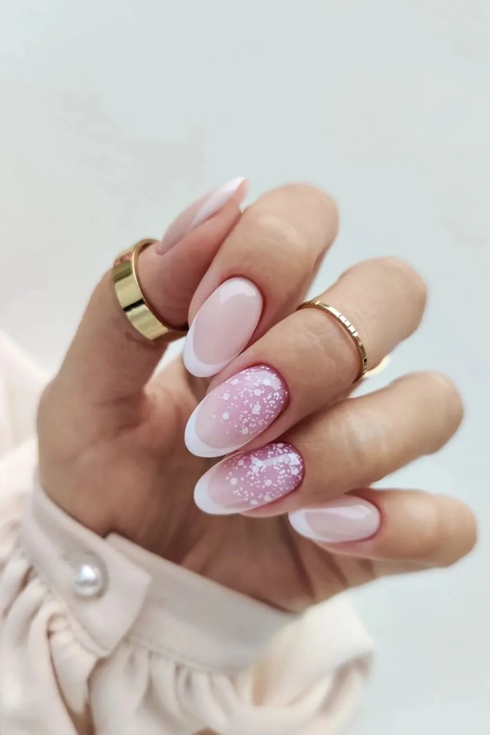 Glittery pink french tips