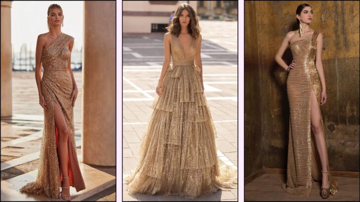 12 Gold Evening Dresses That’ll Make You Look Like a Million Bucks