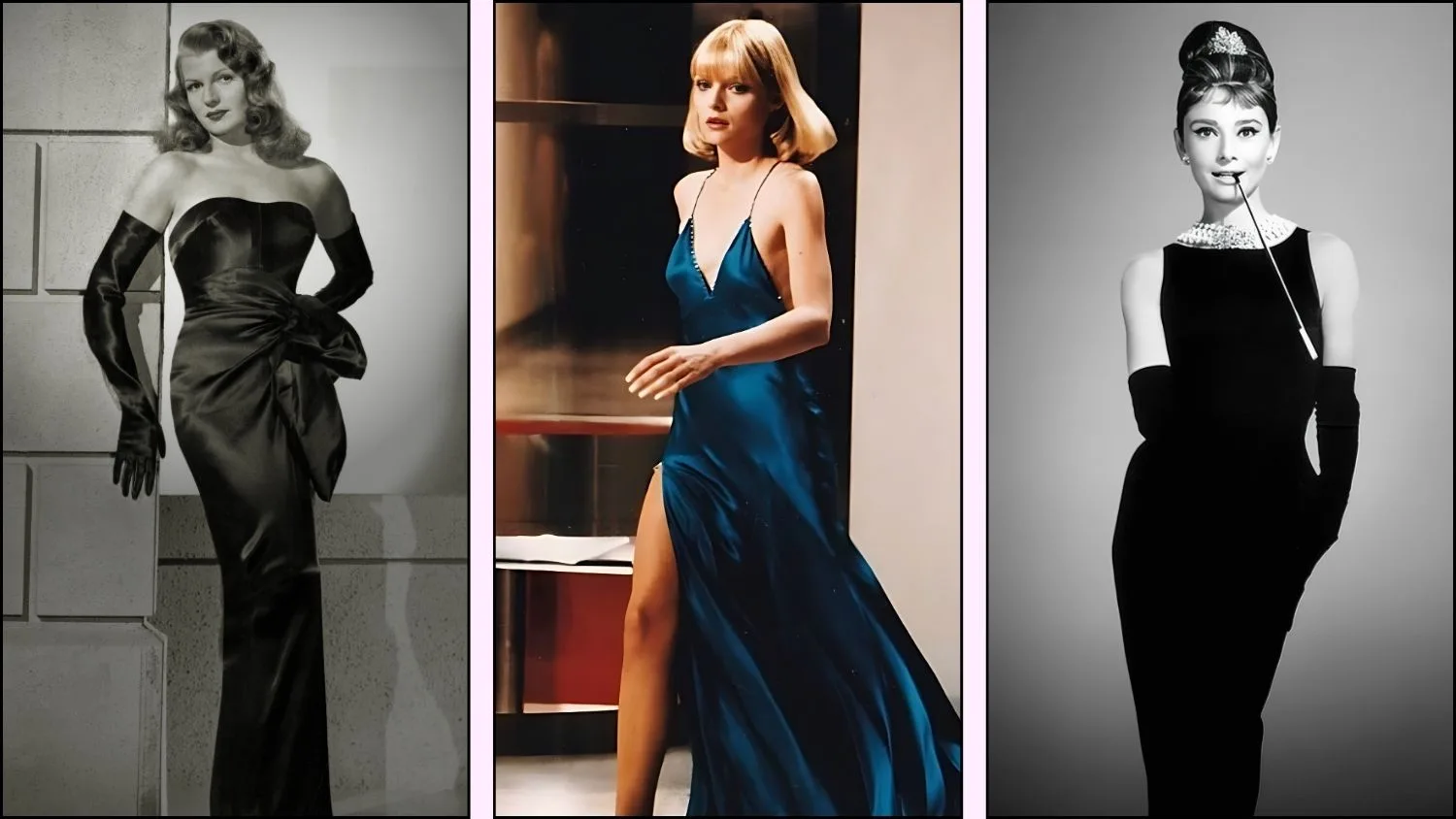 A collage of famous movie dresses