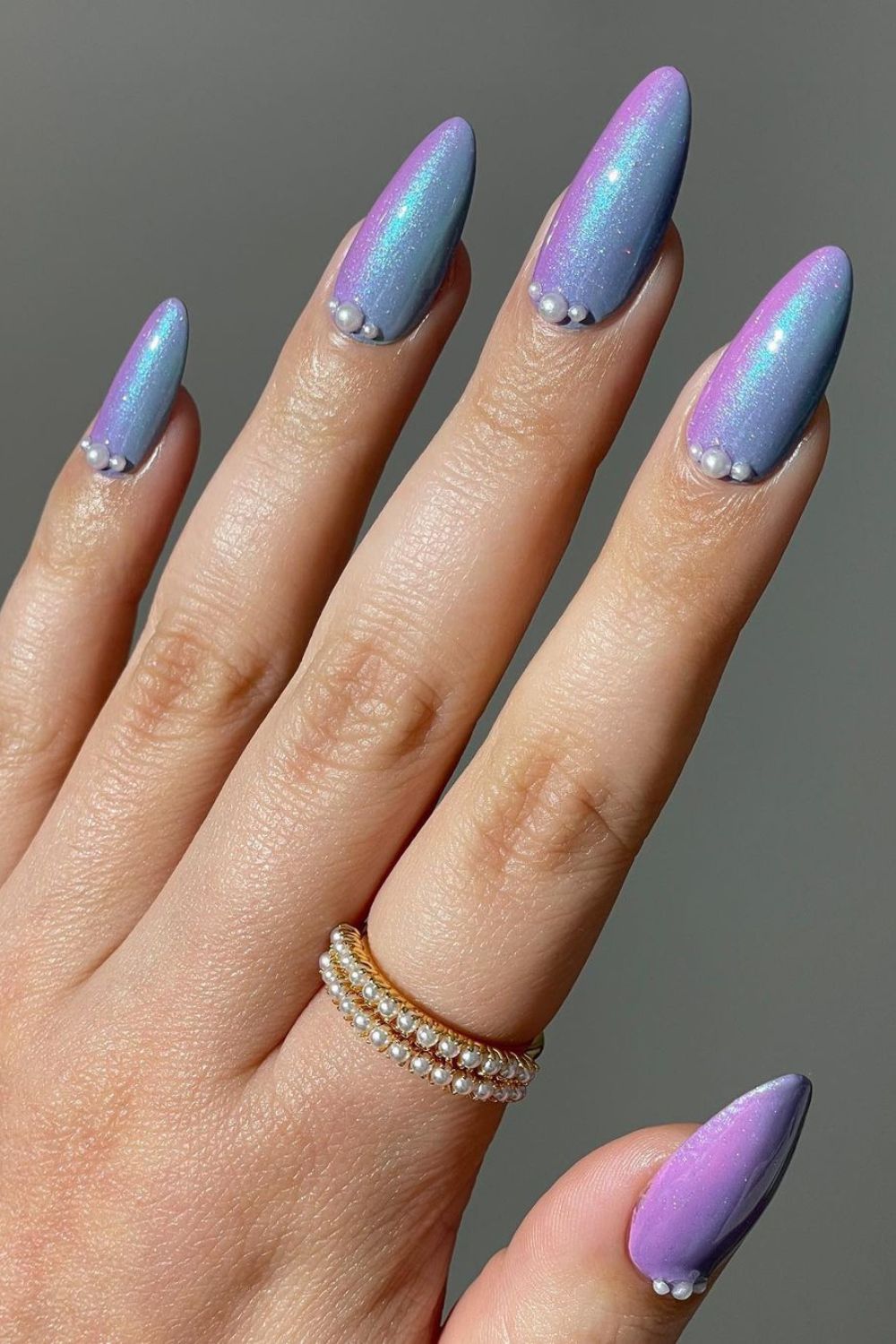 Iridescent purple nails