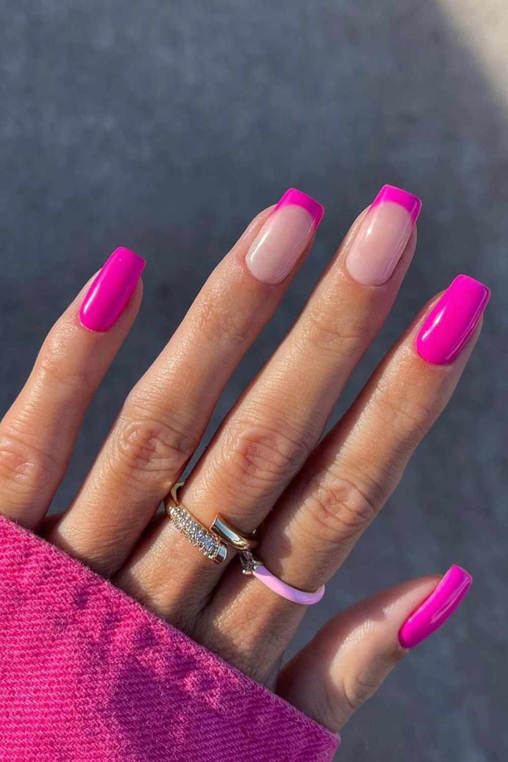 Mangenta pink nails