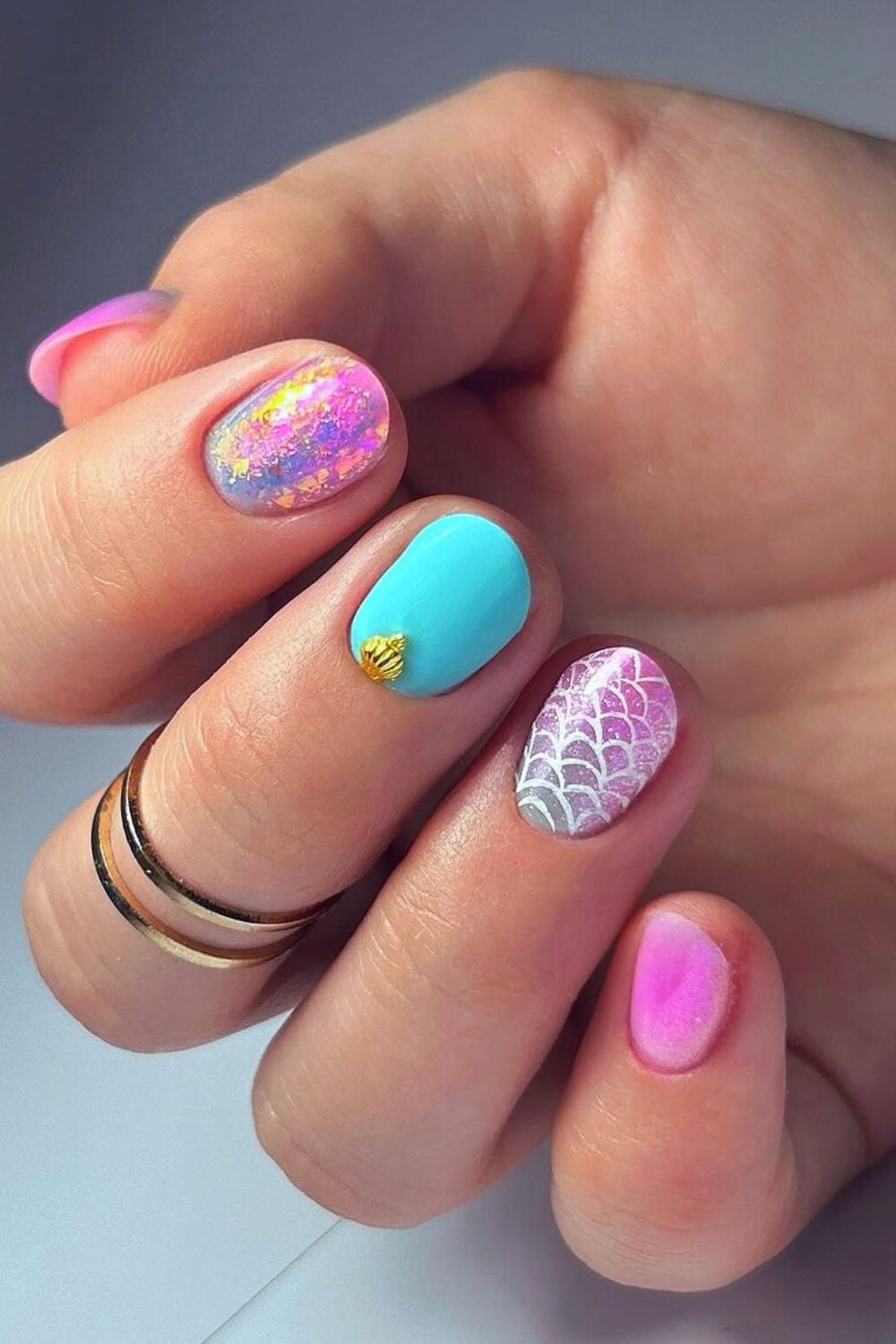 Mermaid inspired nails