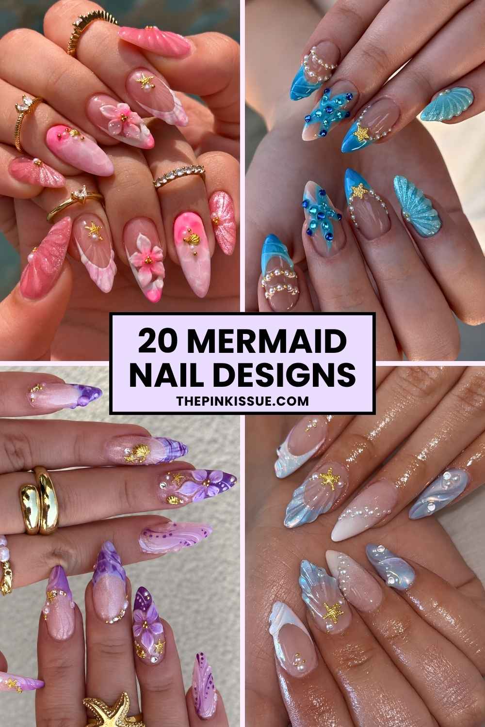 Mermaid nail ideas Pinterest