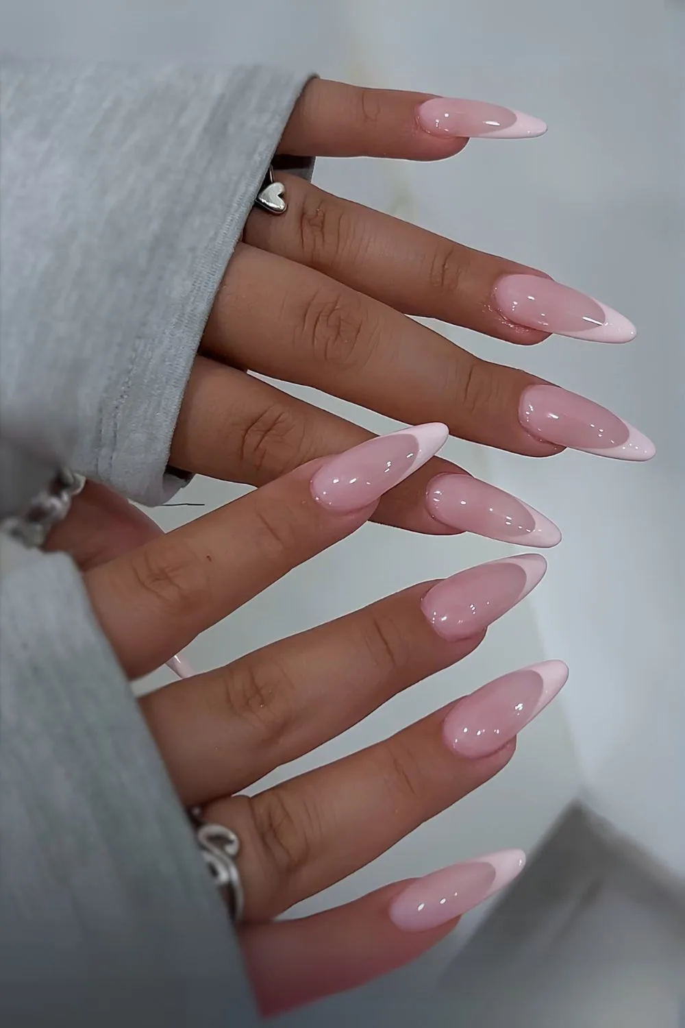 Milky pink French manicure