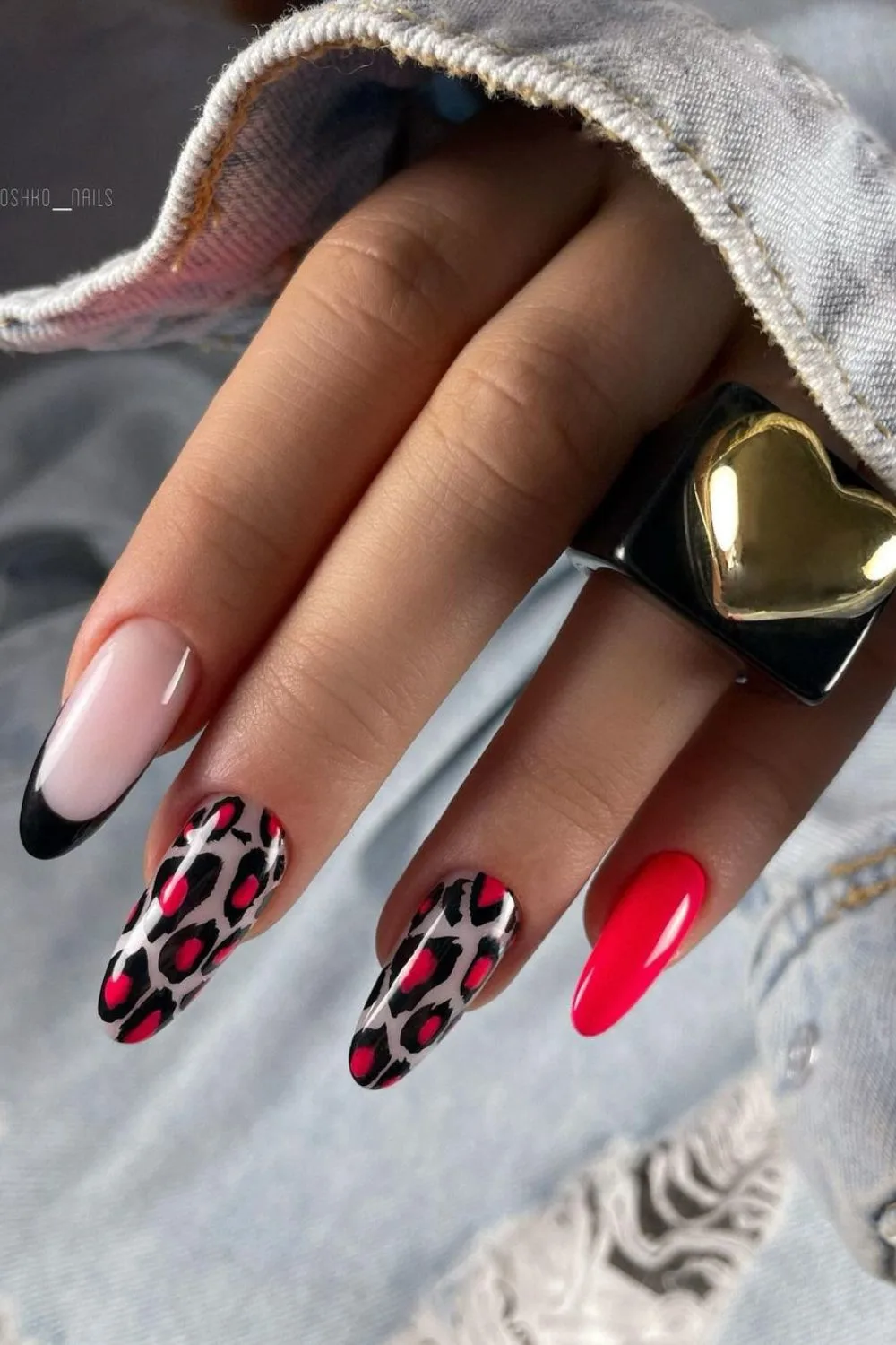 Neon leopard print nails