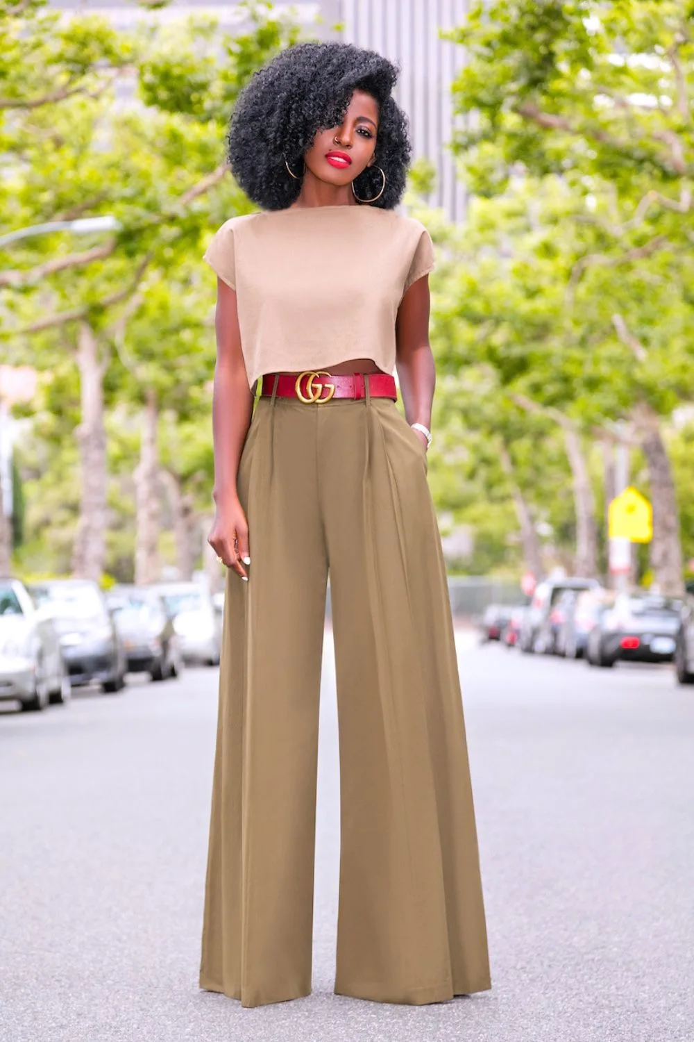 Palazzo pants outfit idea