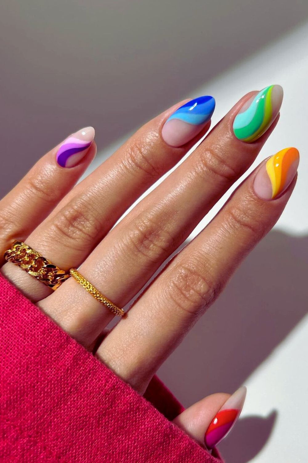 Retro rainbow swirls