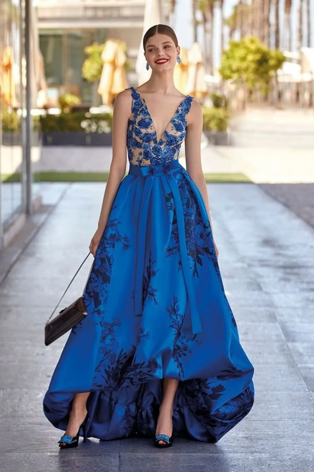 Royal blue floral gown