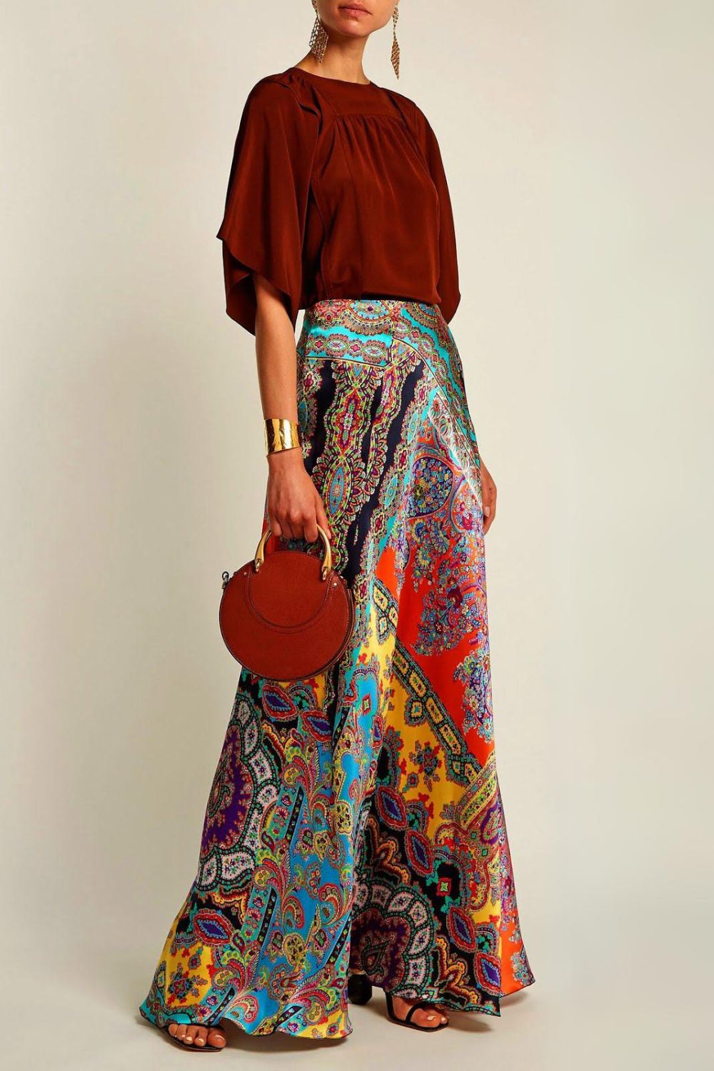 A silk skirt with paisley pattern