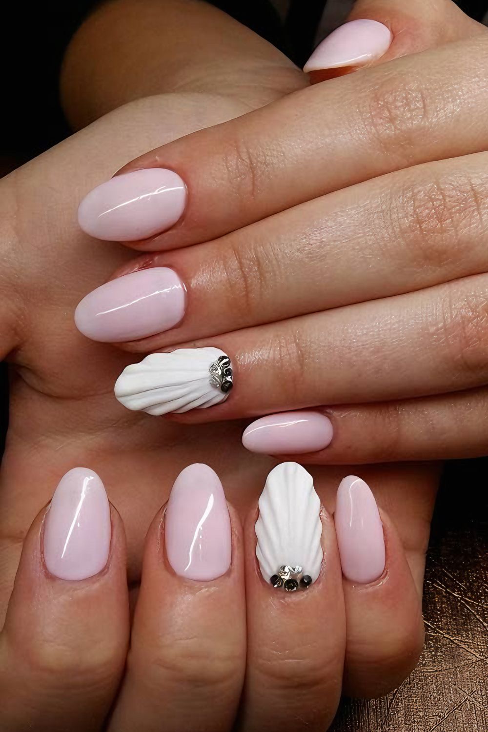 Soft pink mermaid nails