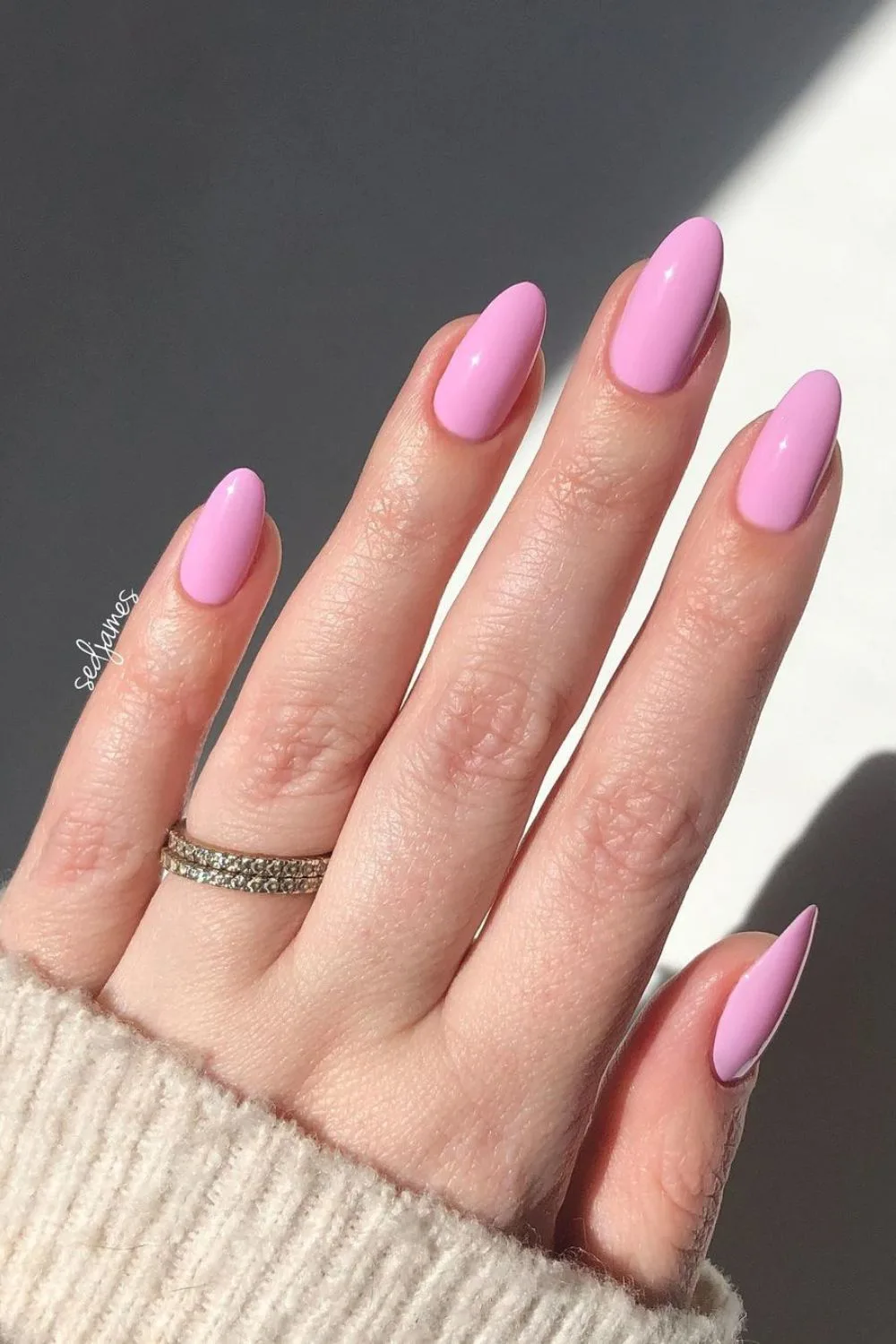 Solid baby pink nails