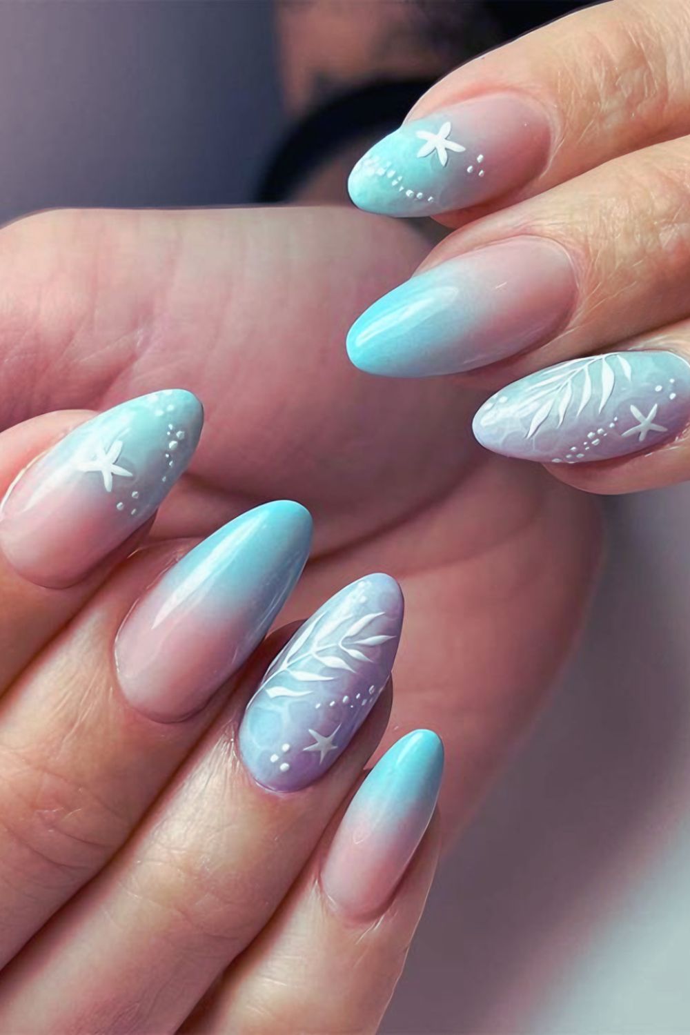 Starfish gradient nails