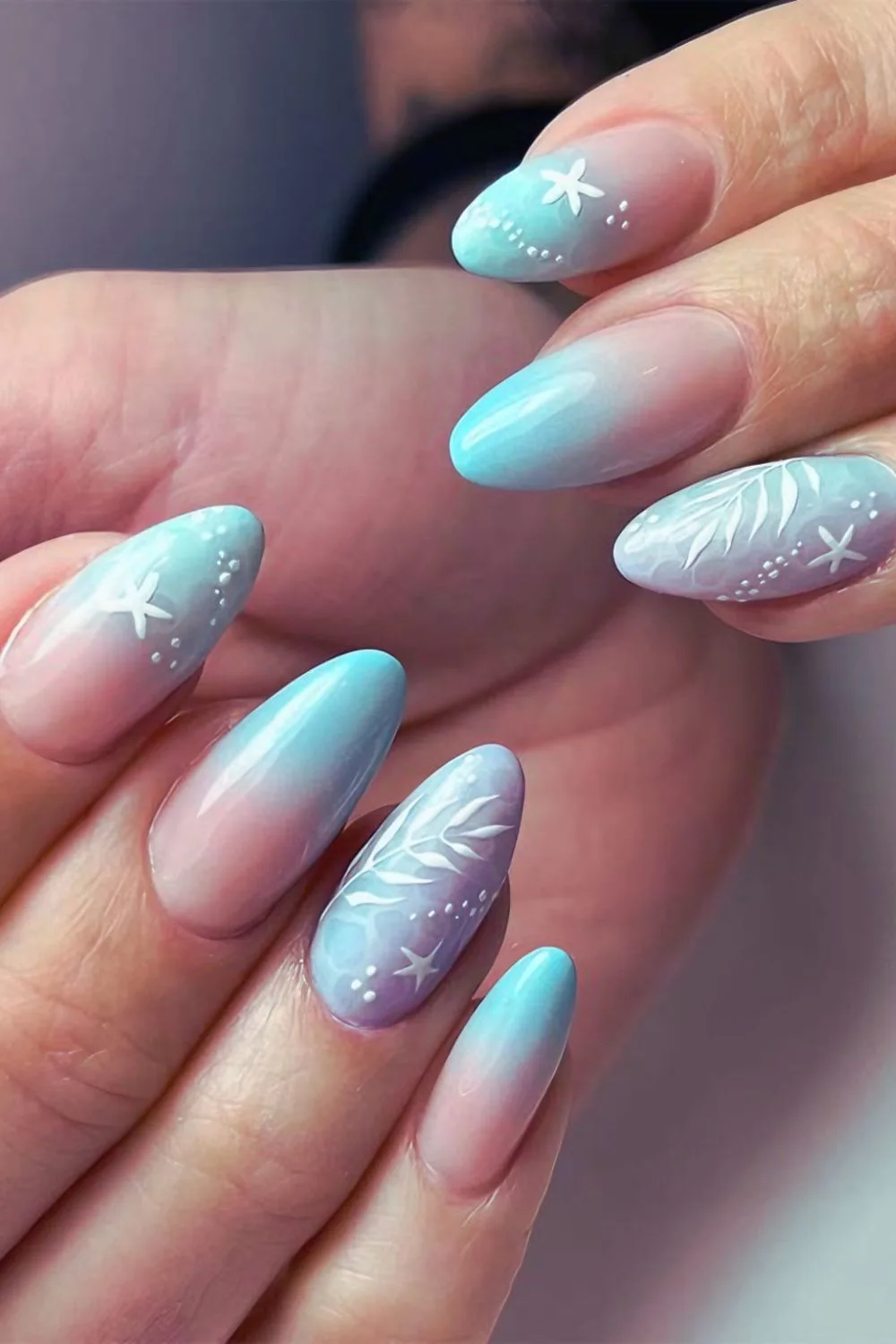 Starfish gradient nails