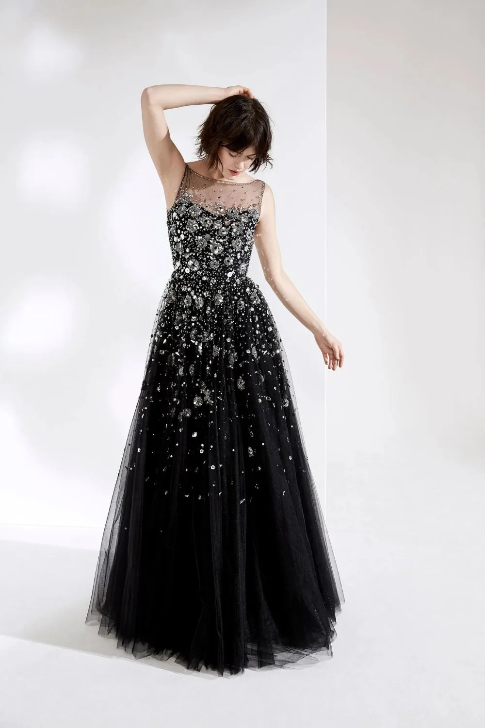 Starry black tulle dress