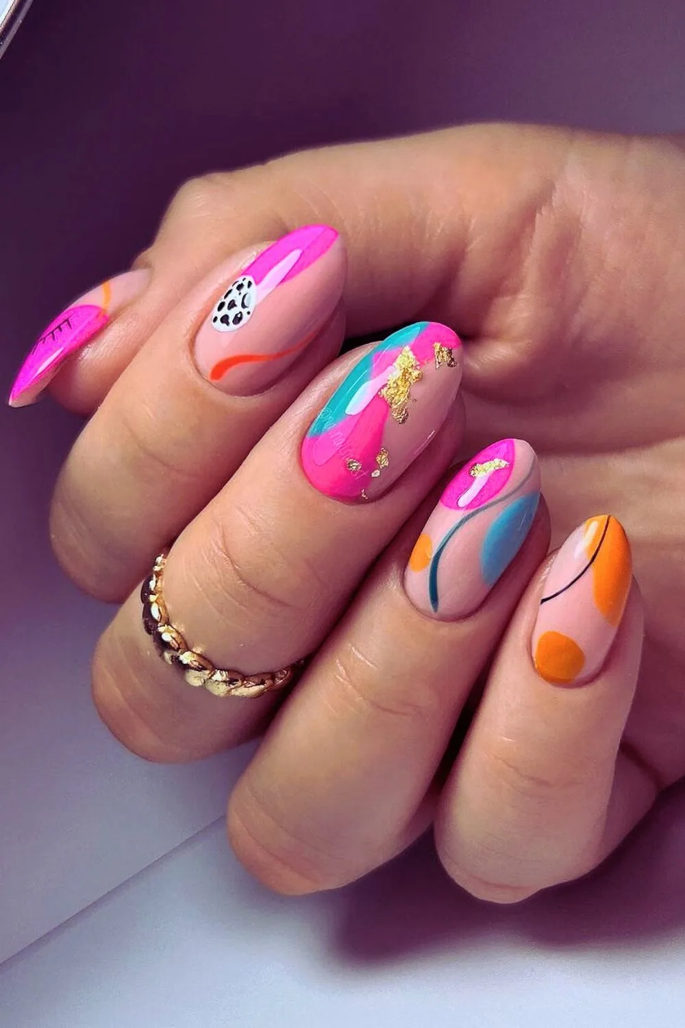 Summer nails with bright and bold patterns