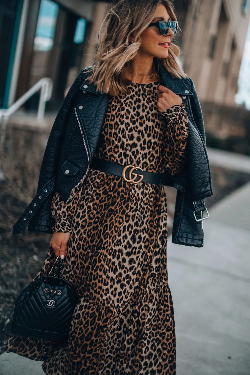 Dress with animal print pattern