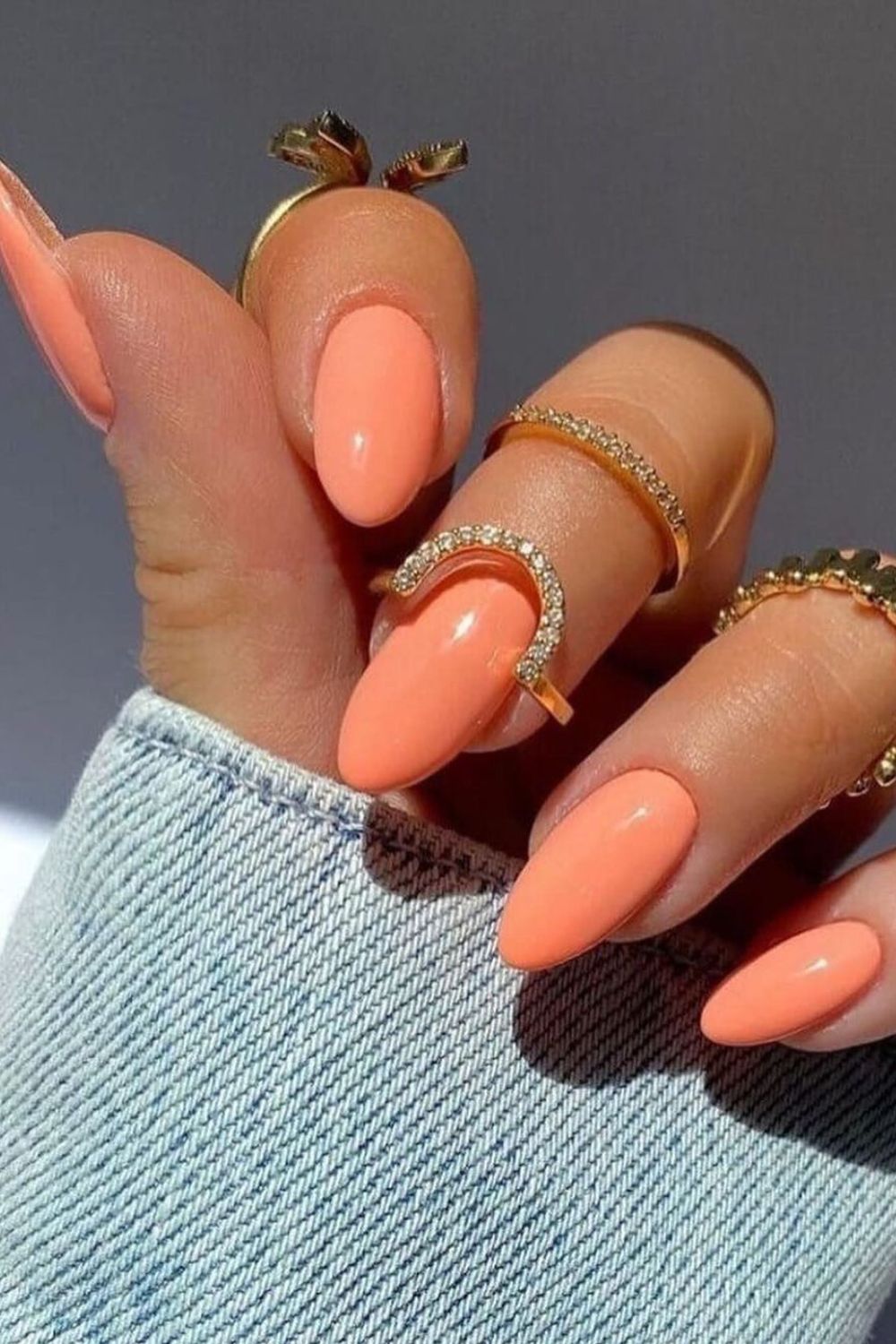 bright peach fuzz nails