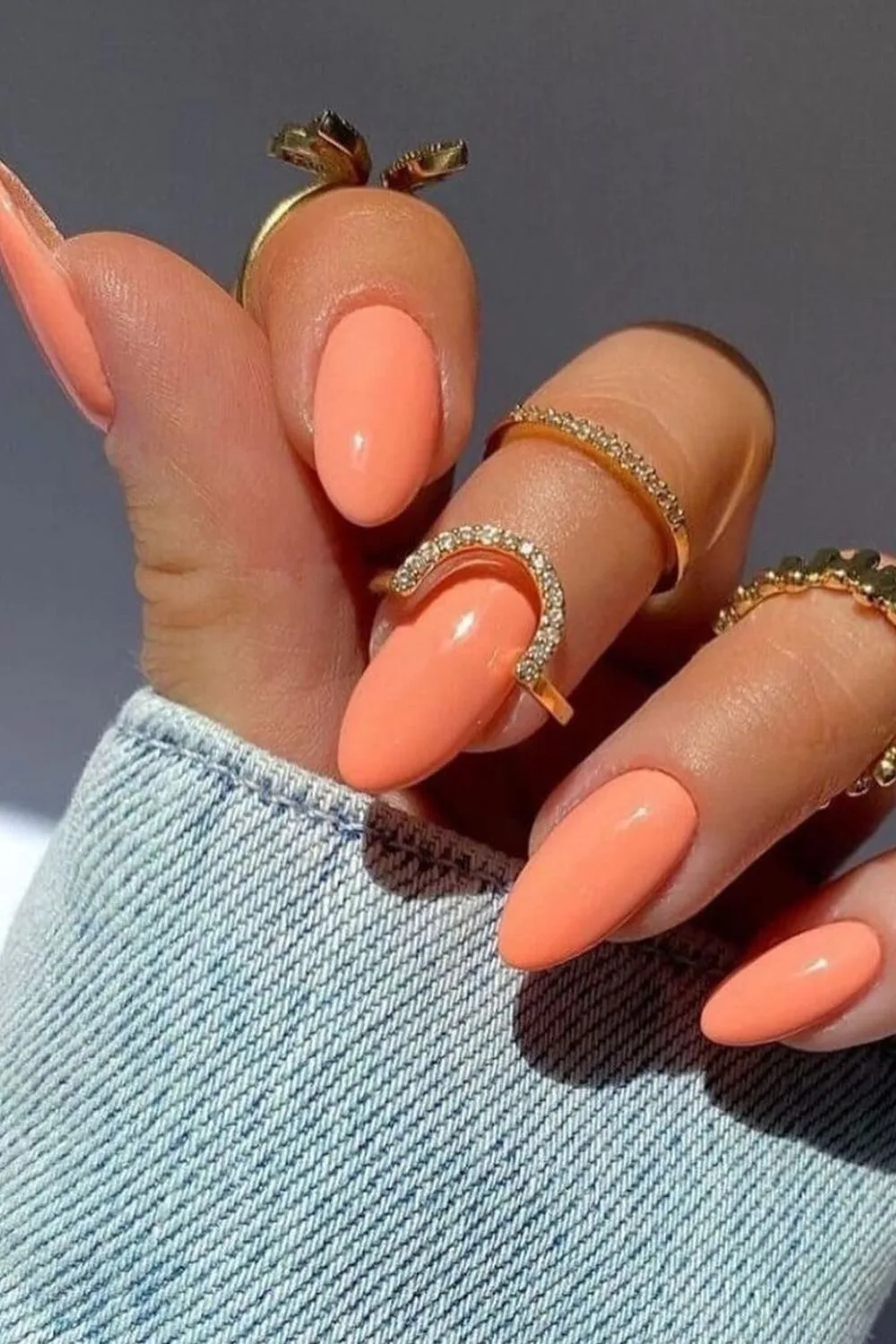 bright peach fuzz nails