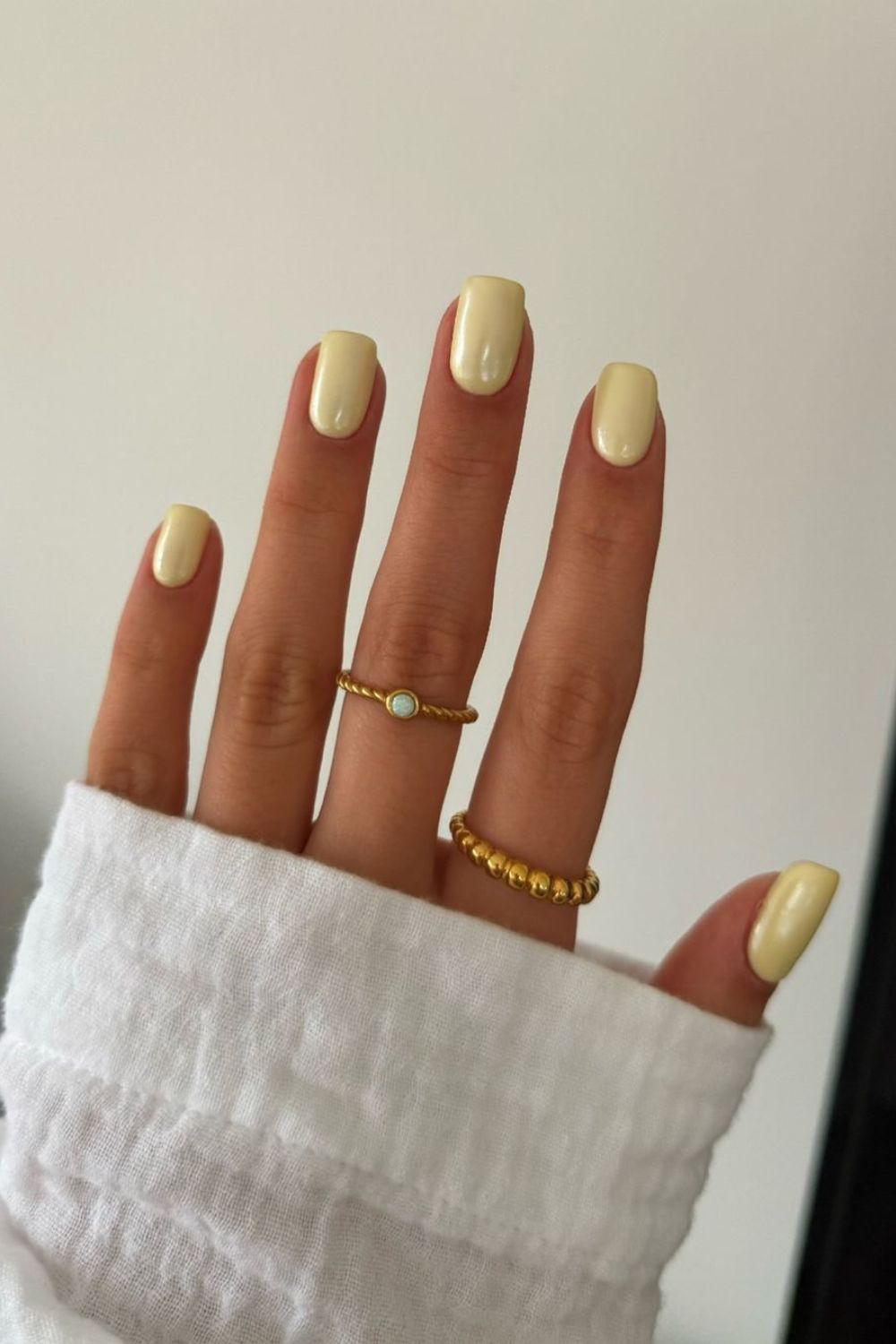 butter yellow chrome nails