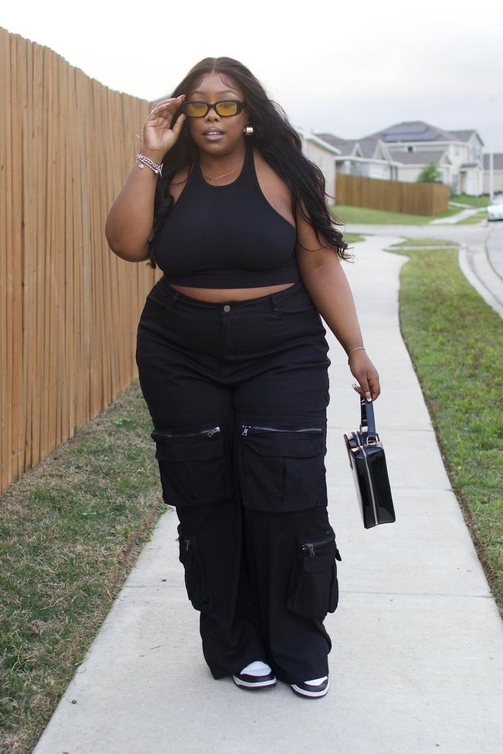 black cargo pants for plus size