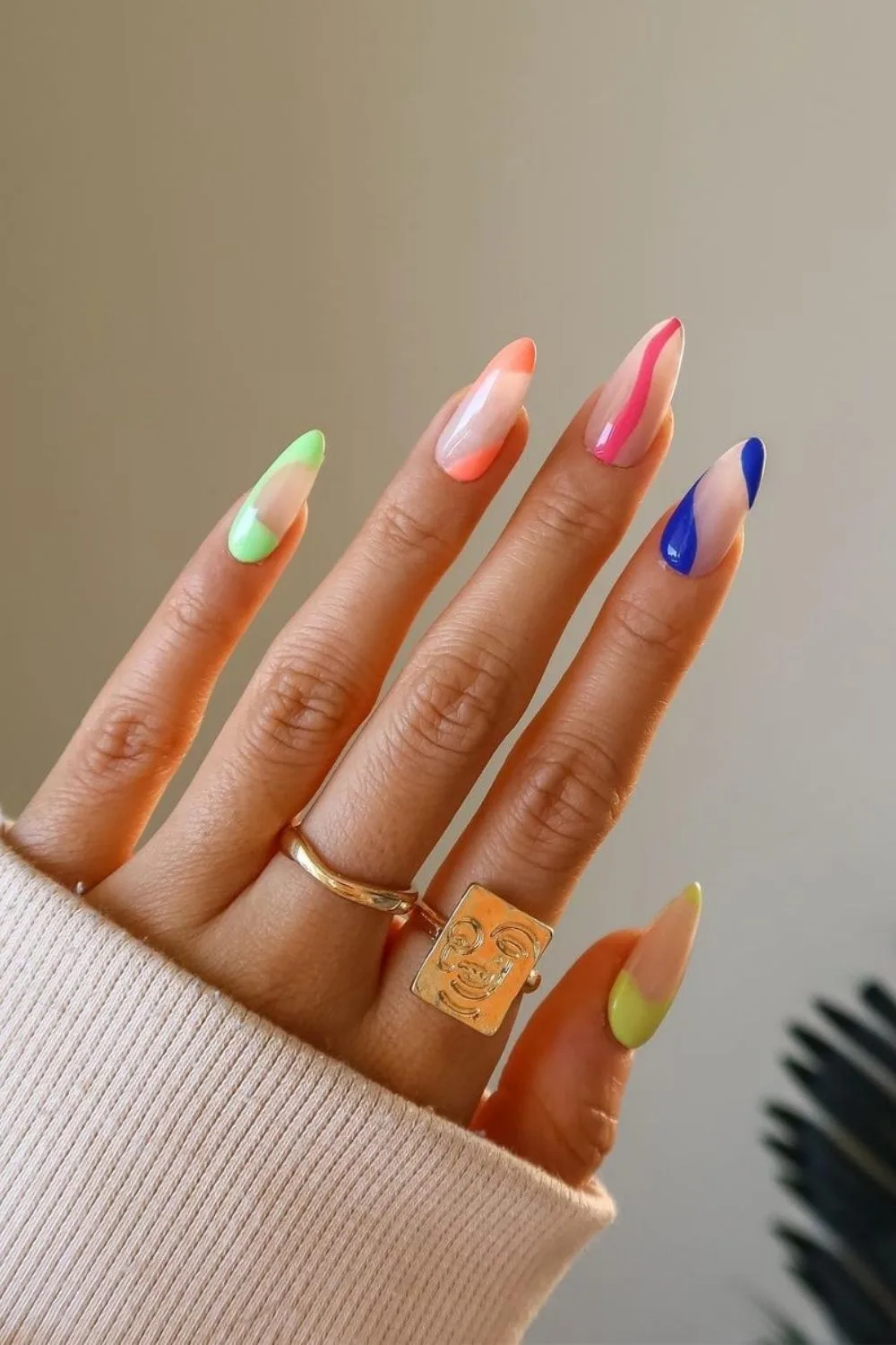 classy nails with colorful design