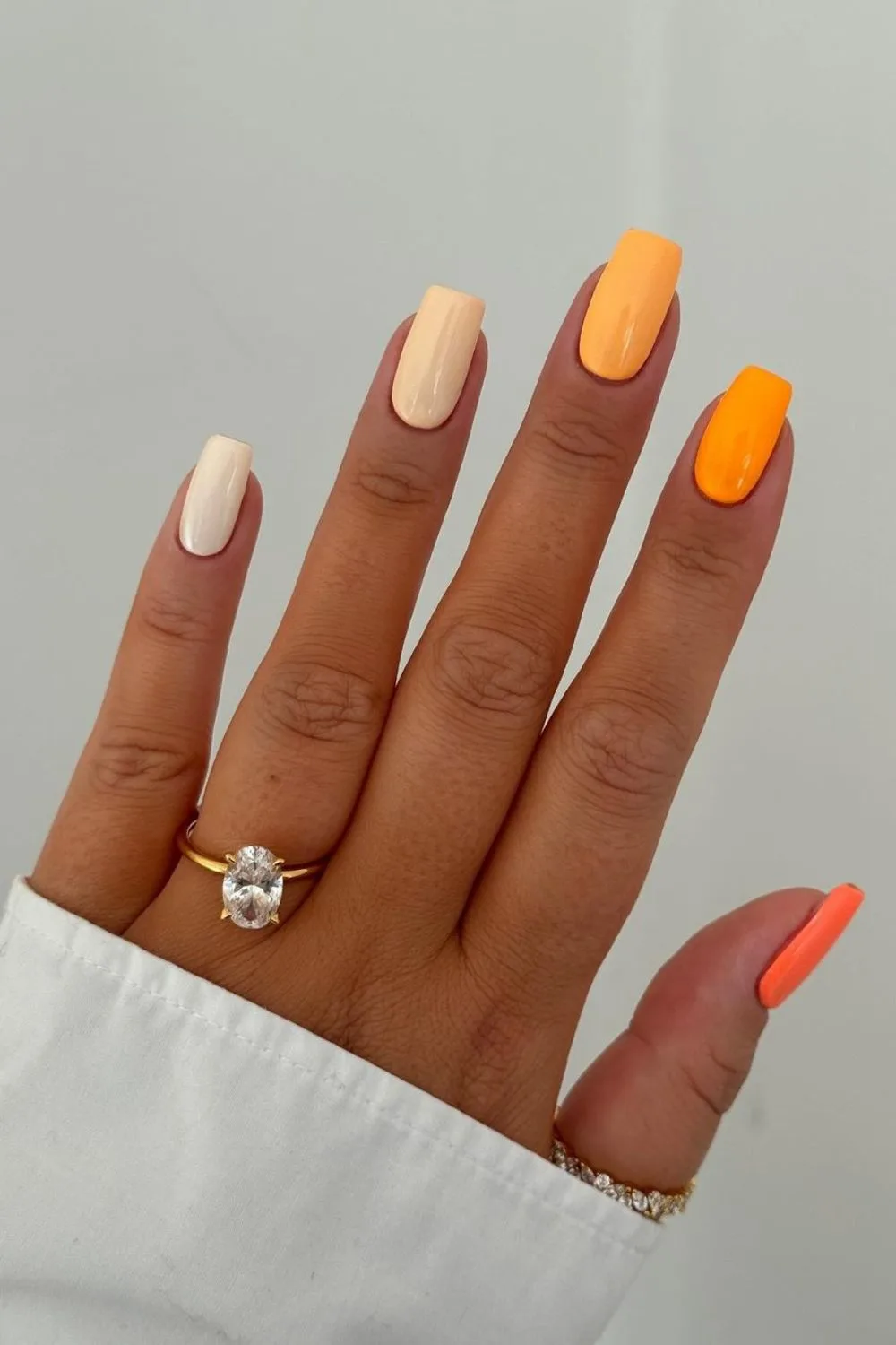 gradient peach fuzz nails