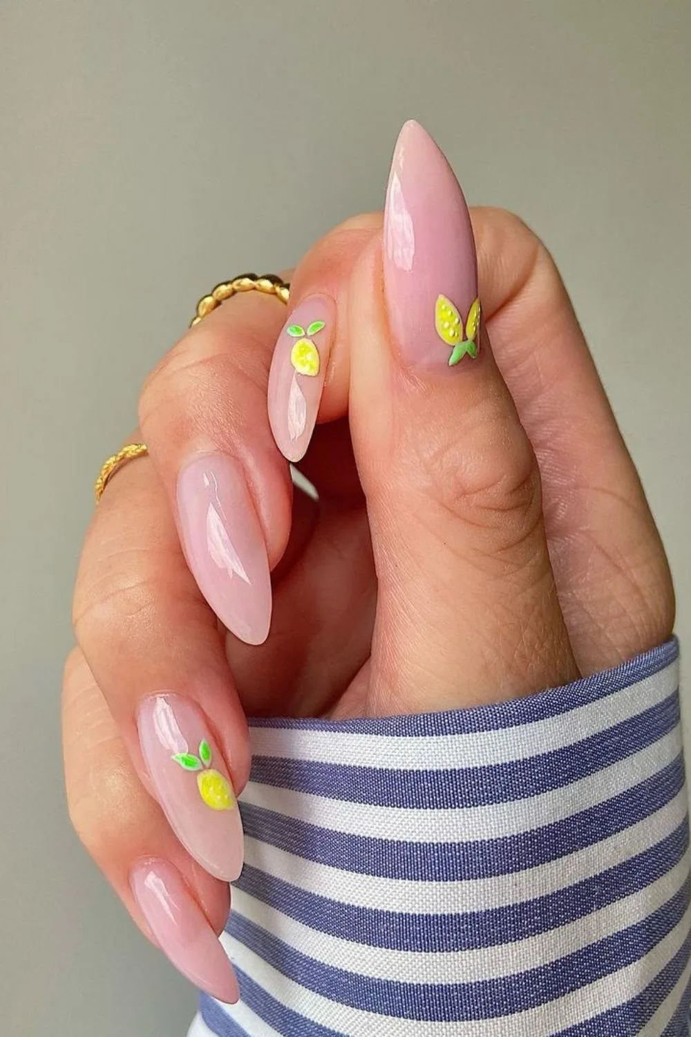 lemon almond nails