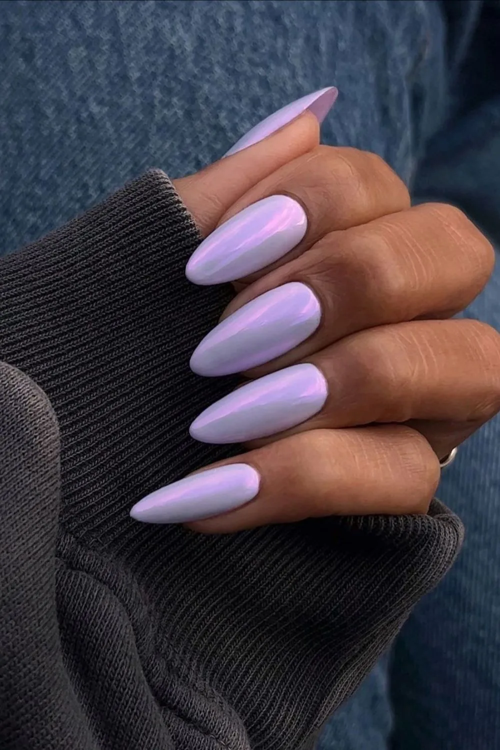 lilac chrome nails