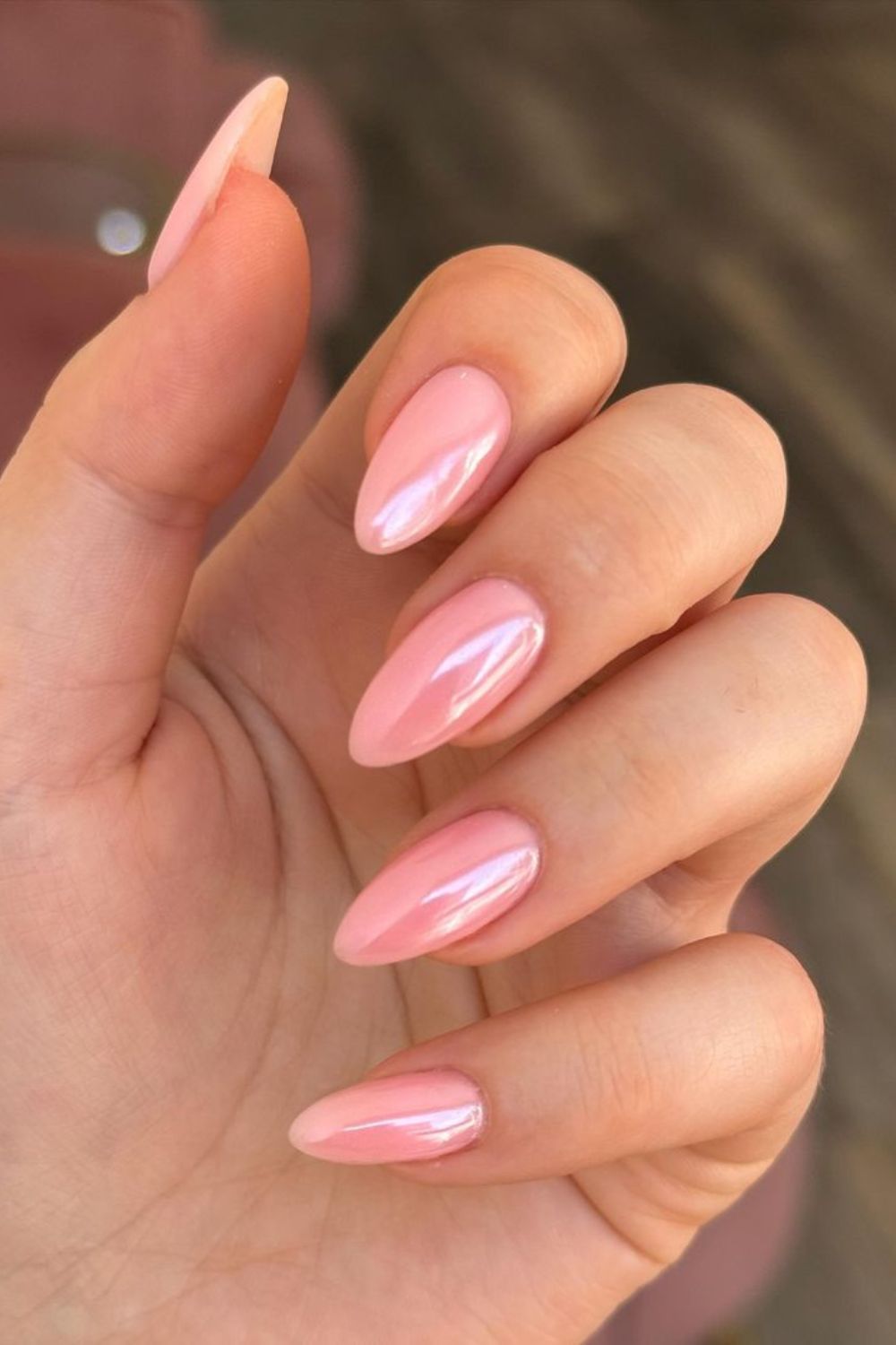 pink glazed chrome nails