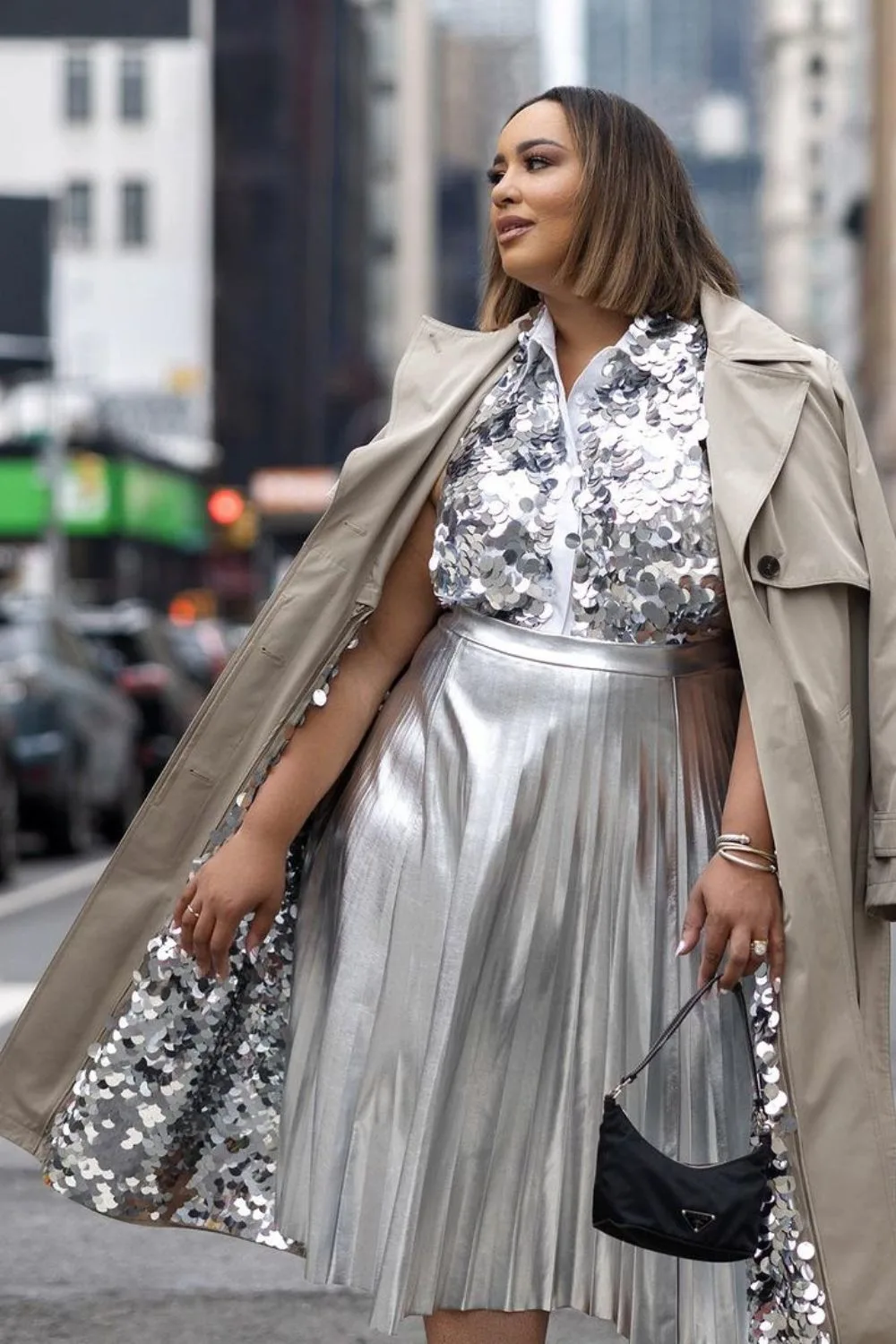 silver plus size dress