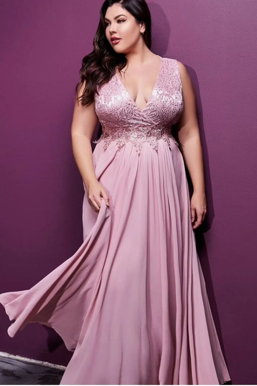 sleavless prom dress in bigger size