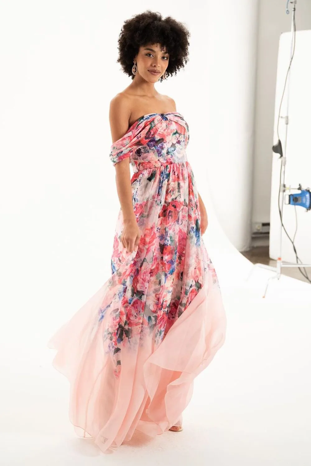 Long floral prom dresses best sale