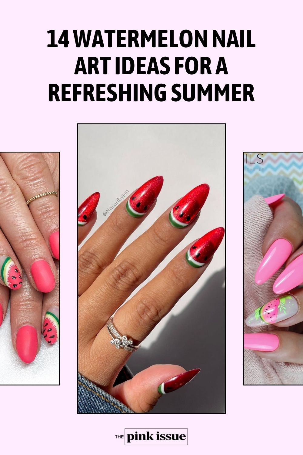 14 Watermelon Nail Art Ideas for a Refreshing Summer pinterest