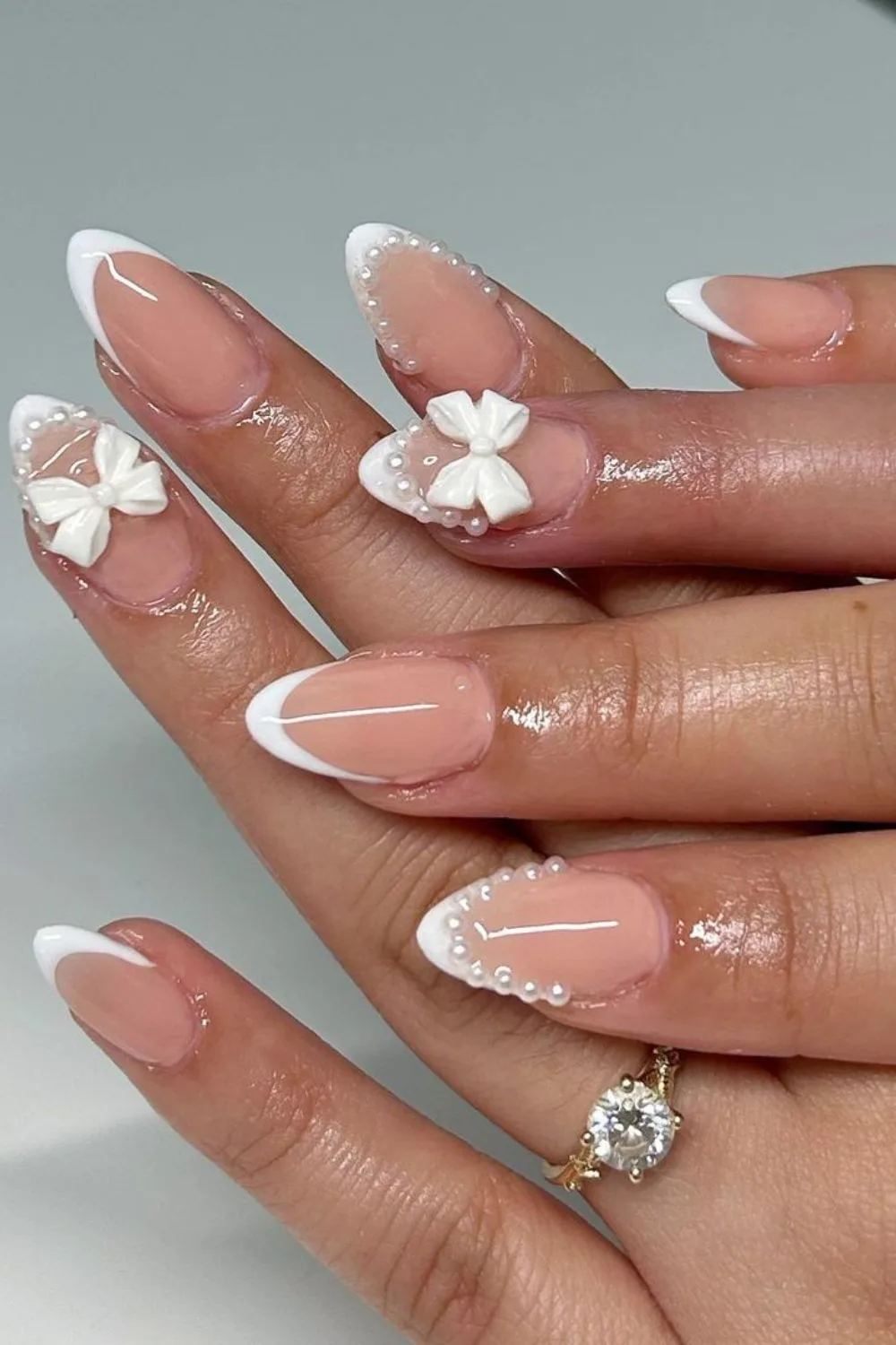 coquette wedding nails