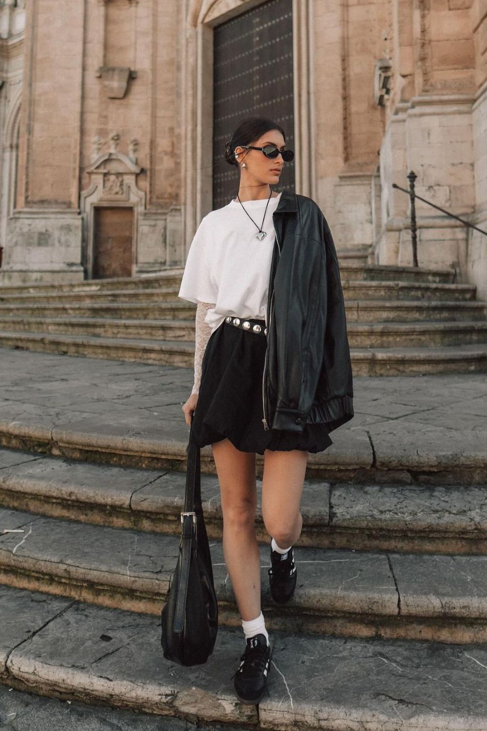 Black Jacket and White Tee