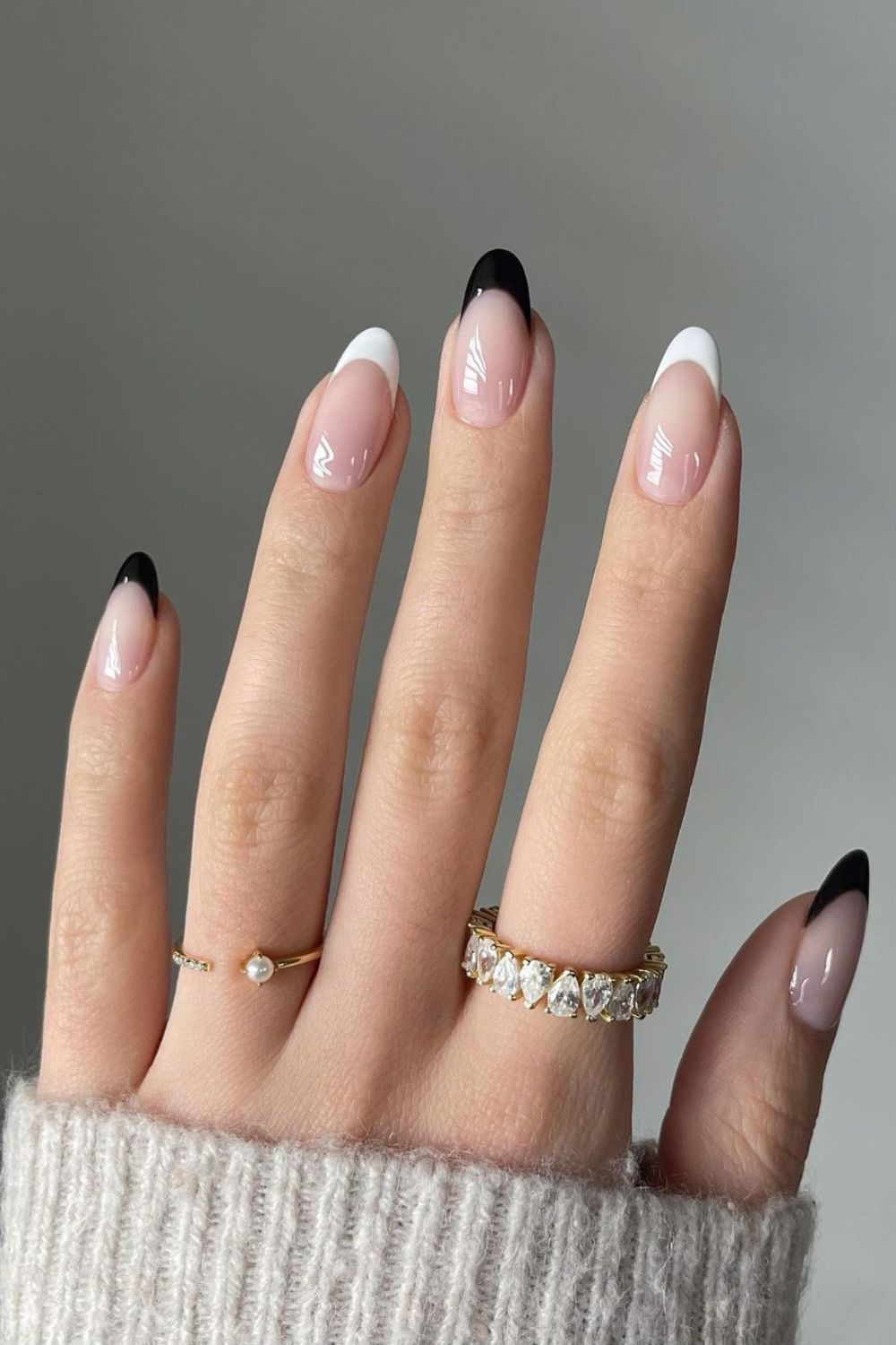 Black and white french tip combo