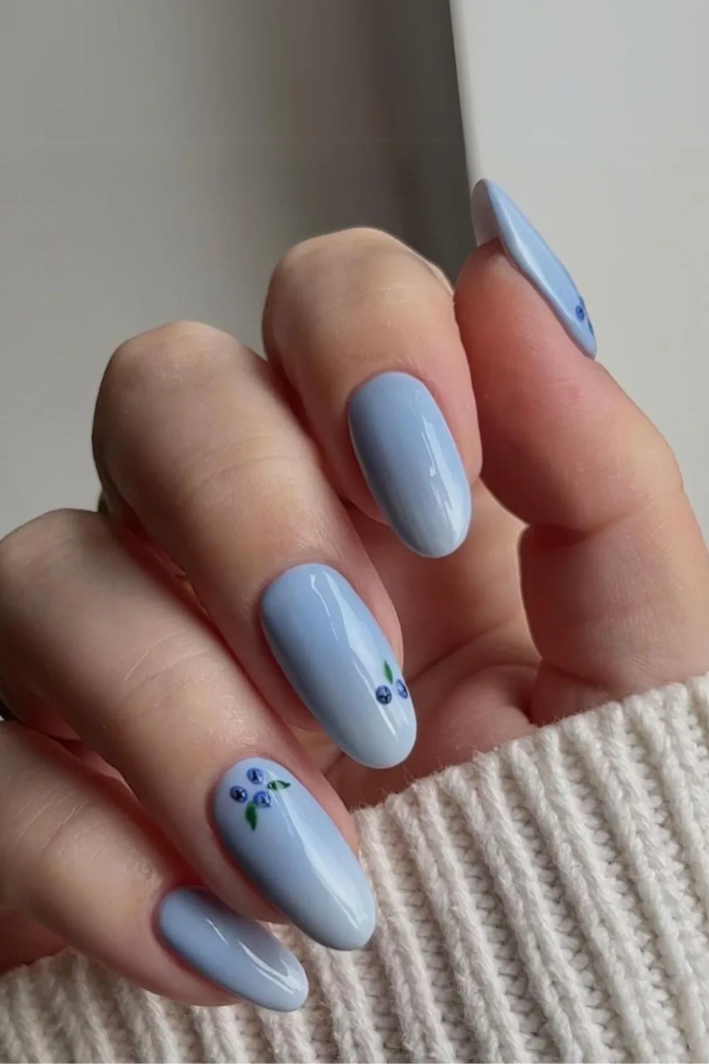 Blueberry milk fade nails