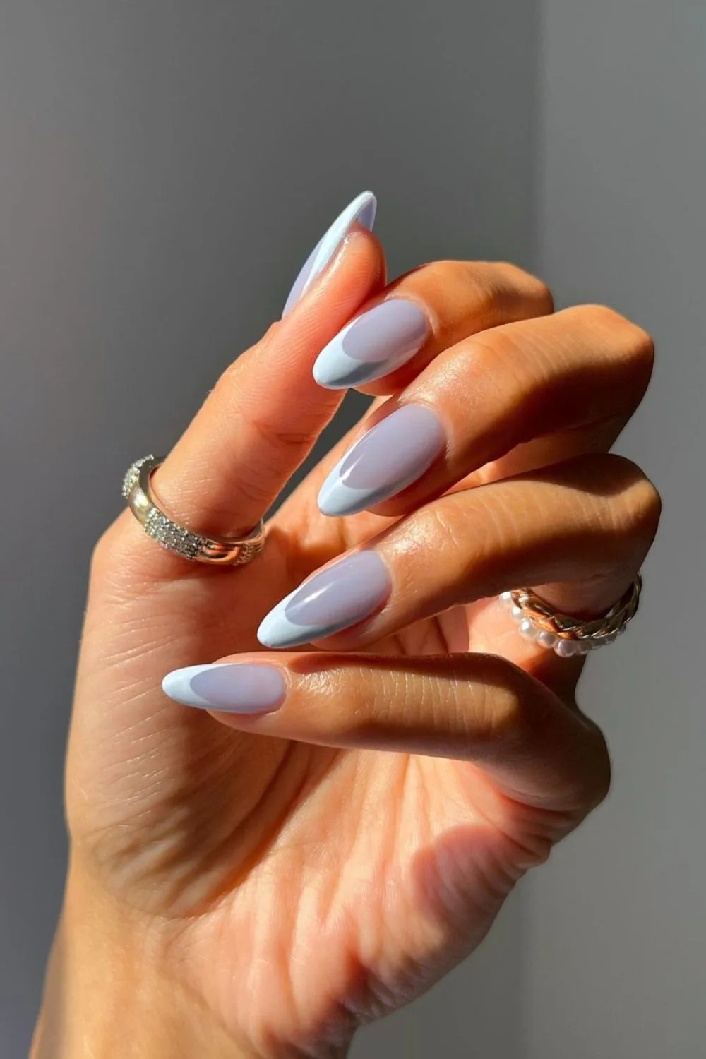 Blueberry milk french nails