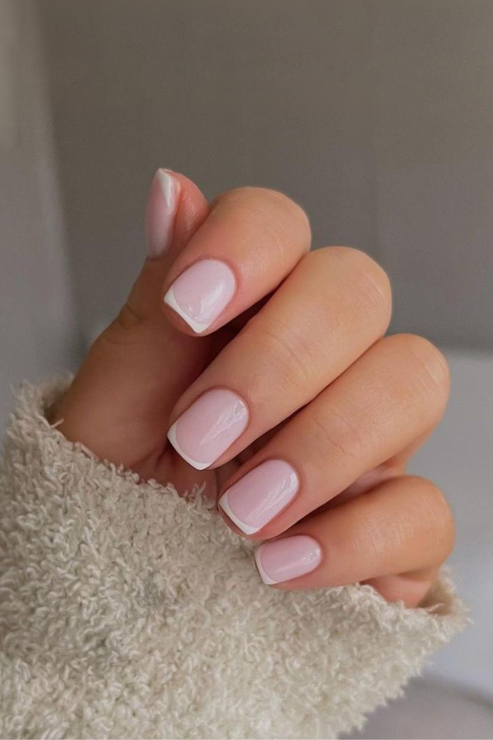 Classy pink and white french nails