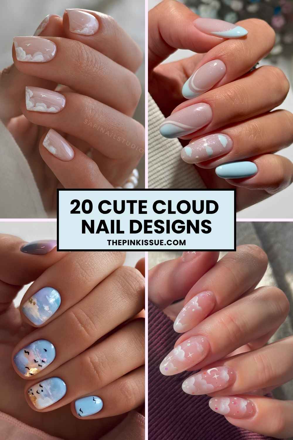 Cloud nail ideas Pinterest