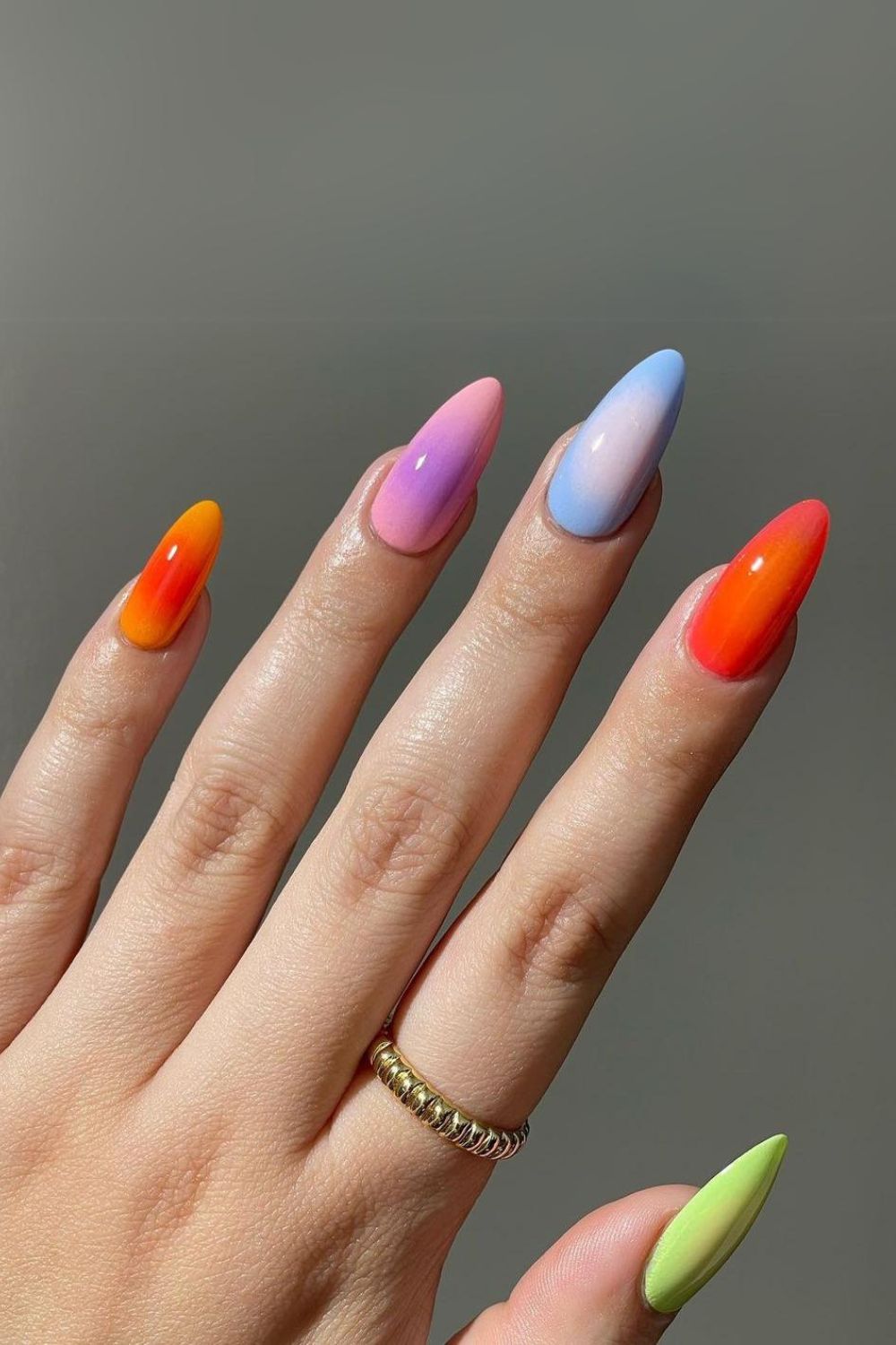 Colorful aura nails