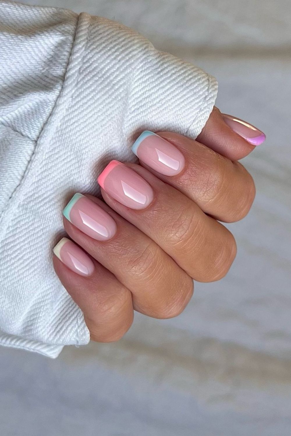 Colorful french nails