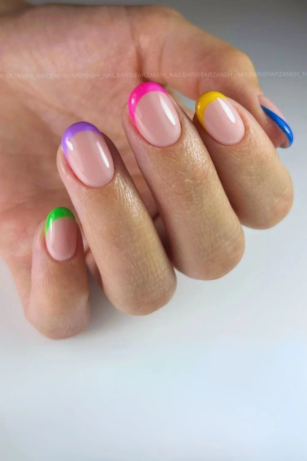 Colorful french nails