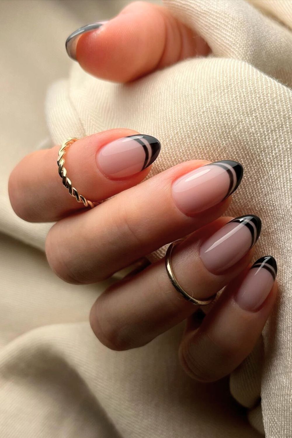 Double French tip nails